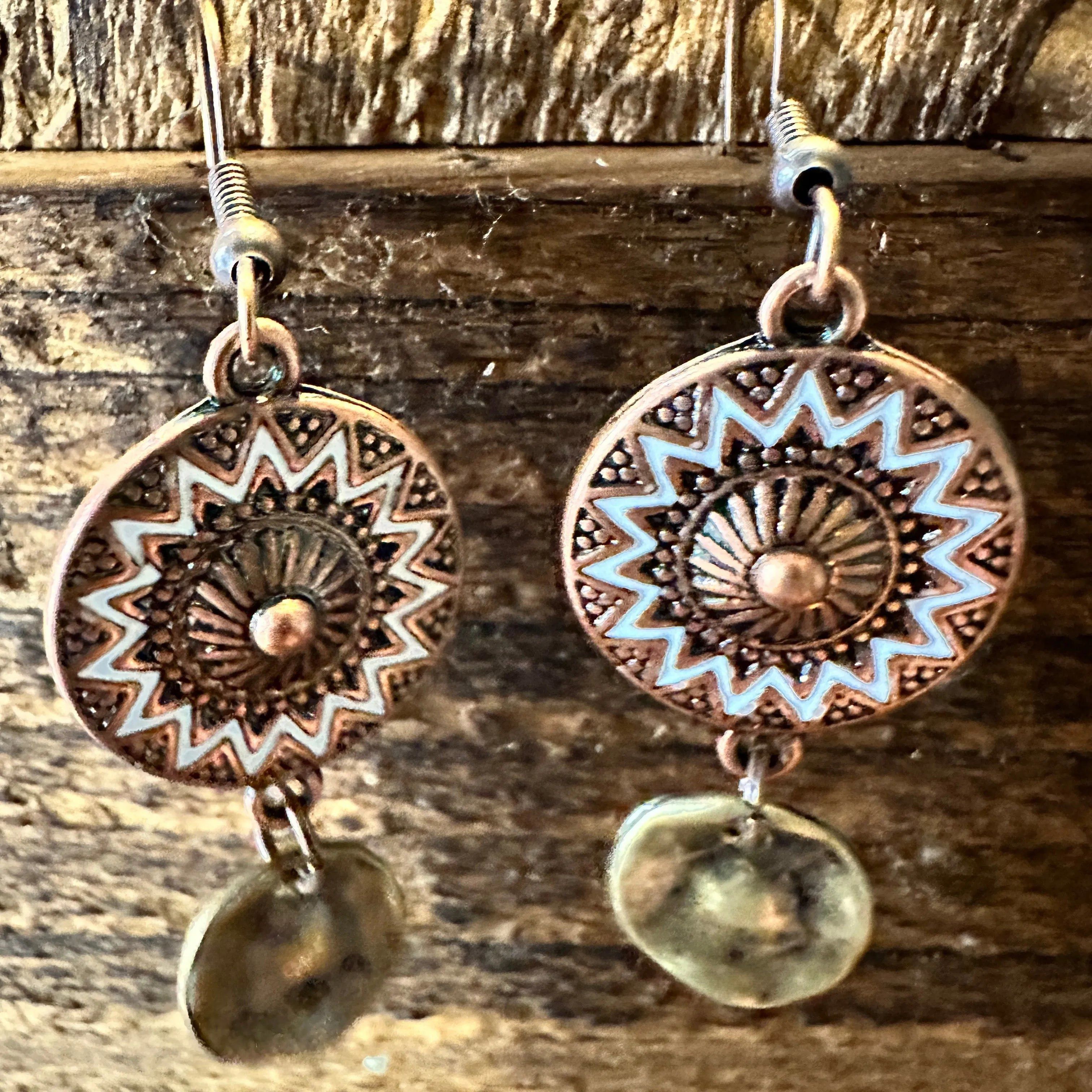 Other Boho Hippie Western Delicate Copper Sunshine Drop Wire Earri Size ONE SIZE - 1 Thumbnail