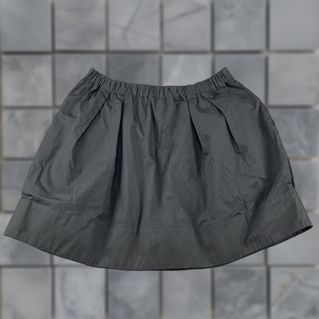 Anthropologie VINTAGE Anthropologie Skirt Womens M Black Pleated A-Line Mini Button Side Zip Size 32" / US 10 / IT 46 - 1 Thumbnail