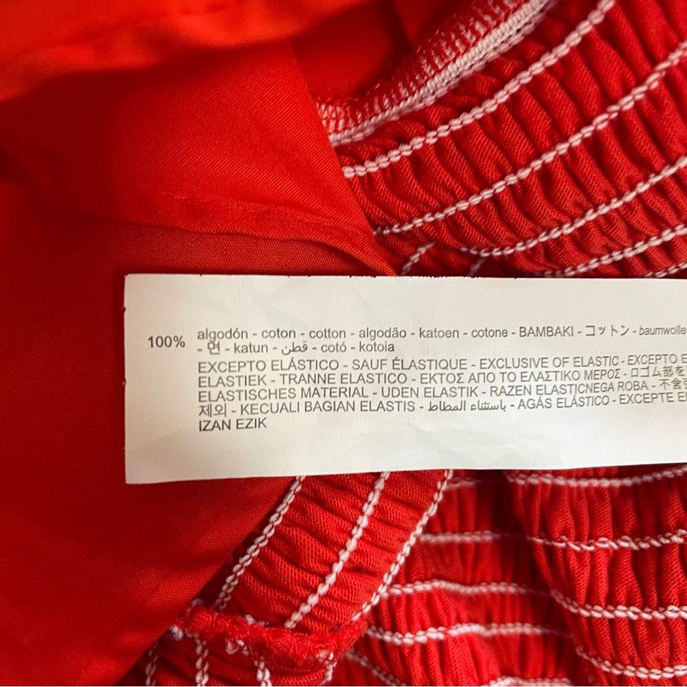 Zara NWT New Zara Red Cotton Smocked Ruffle Sleeve Mini Dress Si Size M / US 6-8 / IT 42-44 - 8 Thumbnail