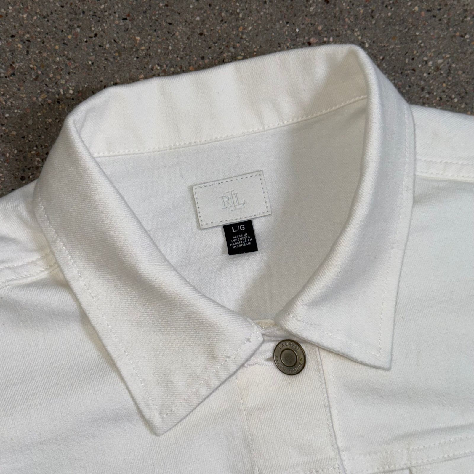 Lauren Ralph Lauren LRL Ralph Lauren White Denim Trucker Jean Jacket Women’s L Size L / US 10 / IT 46 - 2 Thumbnail