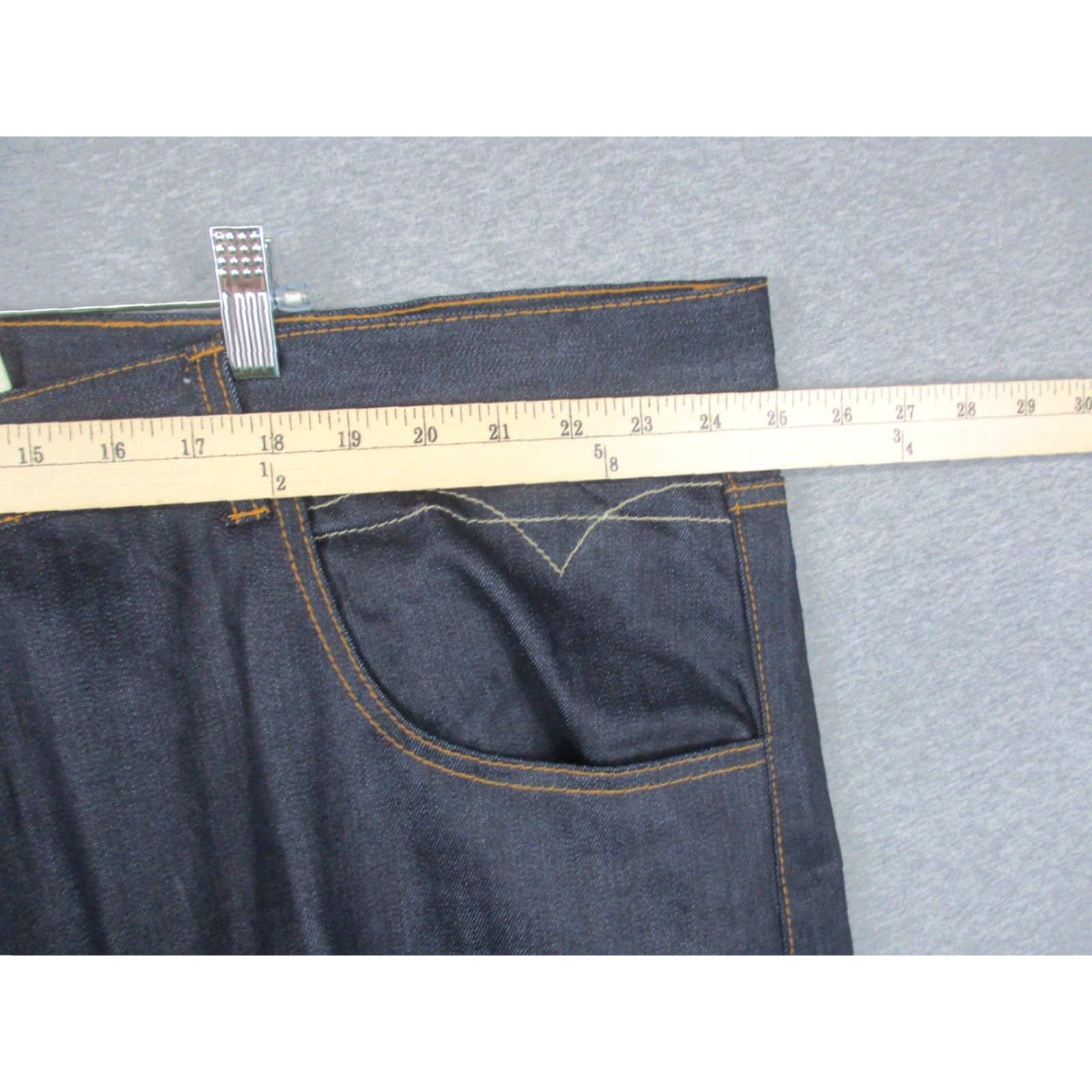 Vintage Evolution Jeans Men’s 48x33 Baggy Dark Wash Denim Rise High Inseam 33 Relaxed Regular Mens Size US 32 / EU 48 - 4 Thumbnail