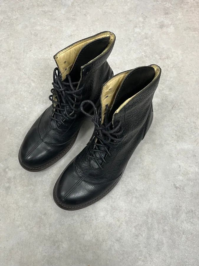 Dolce & Gabbana 1990s Dolce & Gabbana Black Combat Leather Boots Size US 9.5 / EU 42-43 - 3 Thumbnail