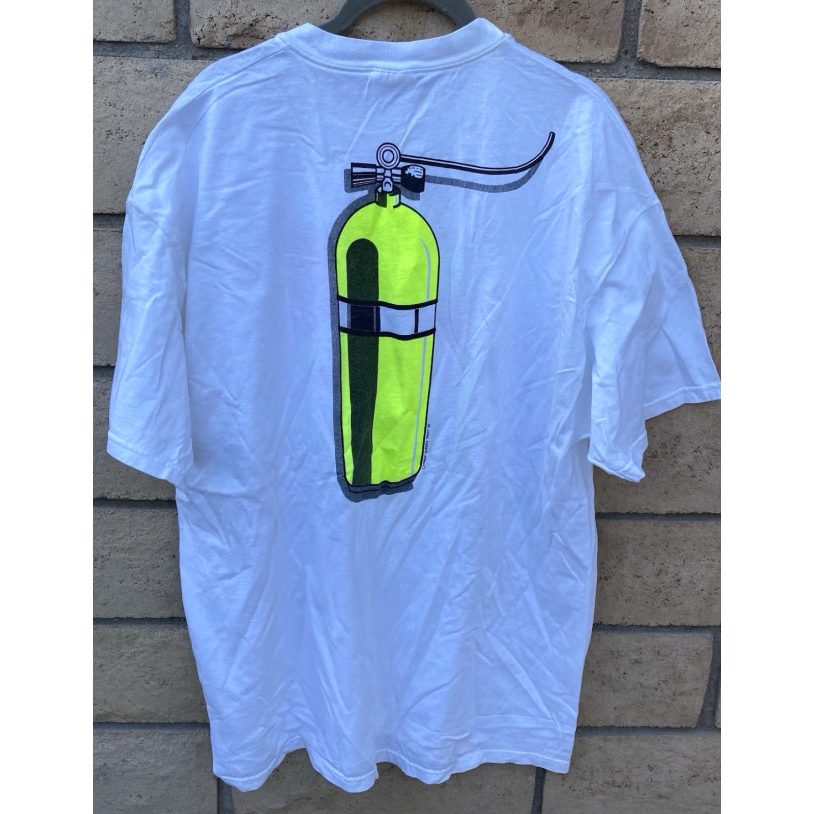 Hanes Vintage Hanes T Shirt Scuba Neon 90s Graphic White Cotton XL Men Size US XL / EU 56 / 4 - 5 Thumbnail