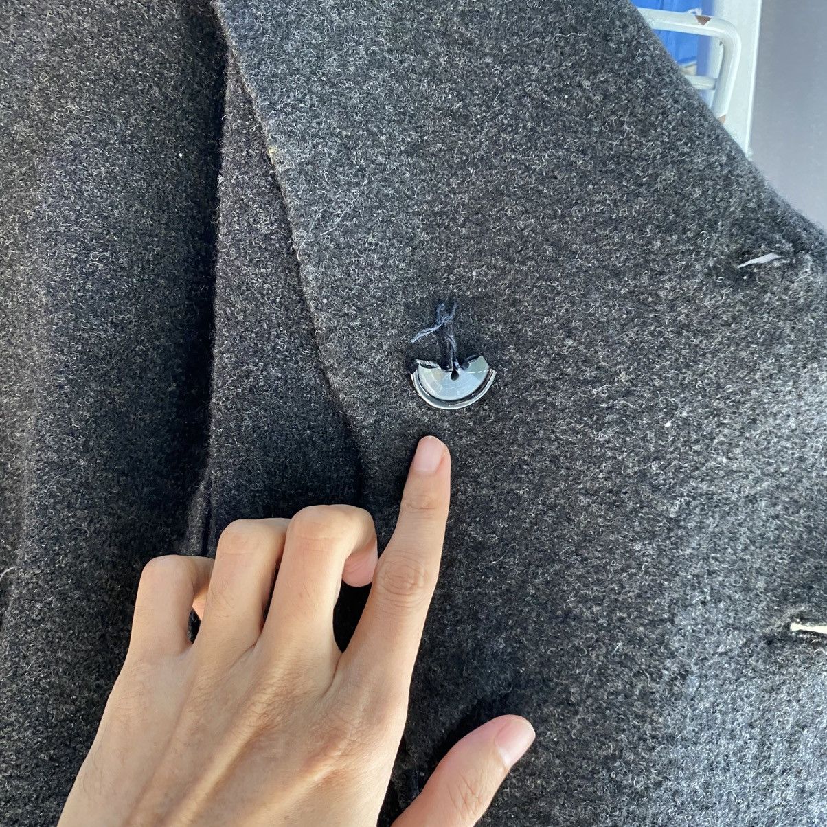 CABANE de ZUCCa × Issey Miyake × Japanese Brand Issey Miyake Cabane De ZUCCA Issey Wool Pea Coat Womens Size S / US 4 / IT 40 - 10 Thumbnail