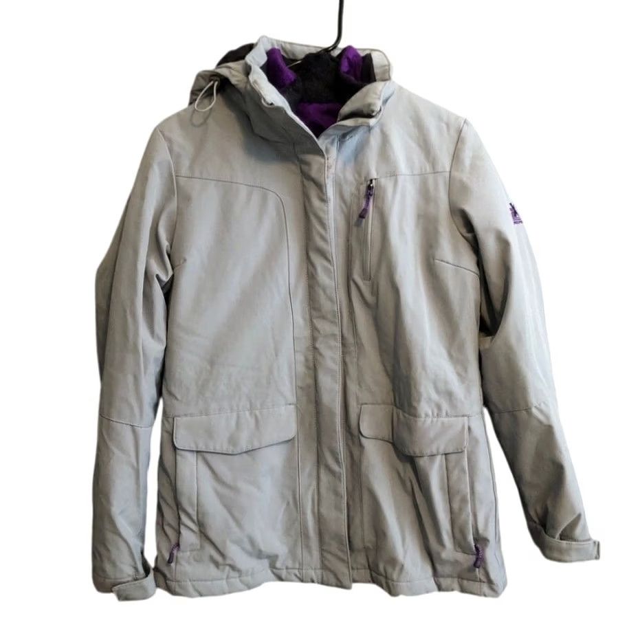 ZeroXposur ZeroXposur Womens Jacket Gray Purple 3 in 1 Hooded Insulated Lined Ski Winter M Jacket Size M / US 6-8 / IT 42-44 - 2 Thumbnail