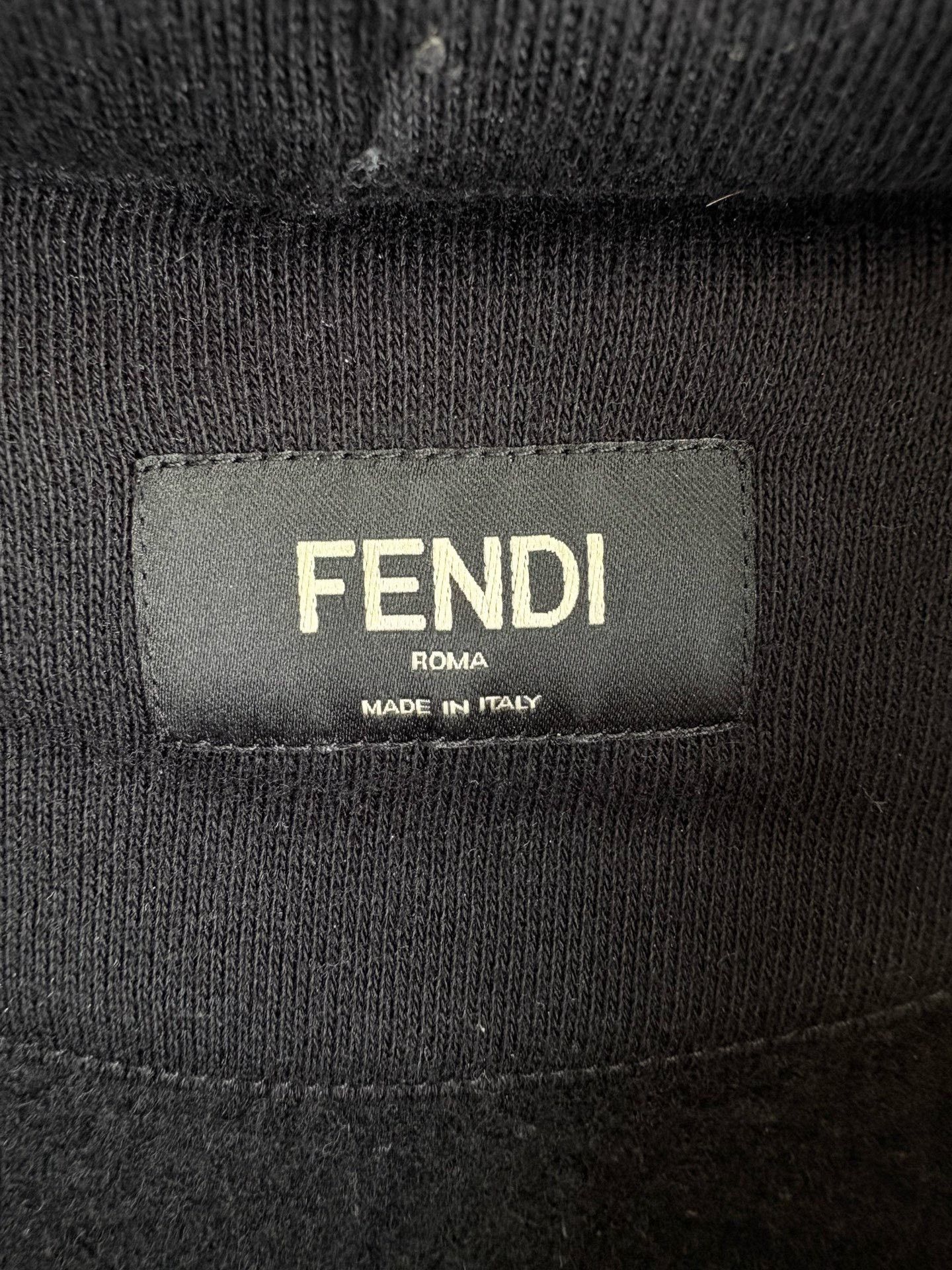 Fendi Fendi Embroidered Double F Logo Cashmere Hoodie Size US XL / EU 56 / 4 - 4 Thumbnail