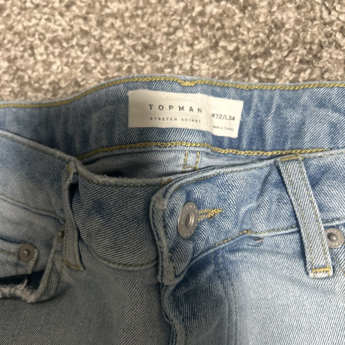 Topman Topman Men’s Stretch Denim Light Blue Skinny Jeans 32x34 Size US 32 / EU 48 - 6 Thumbnail
