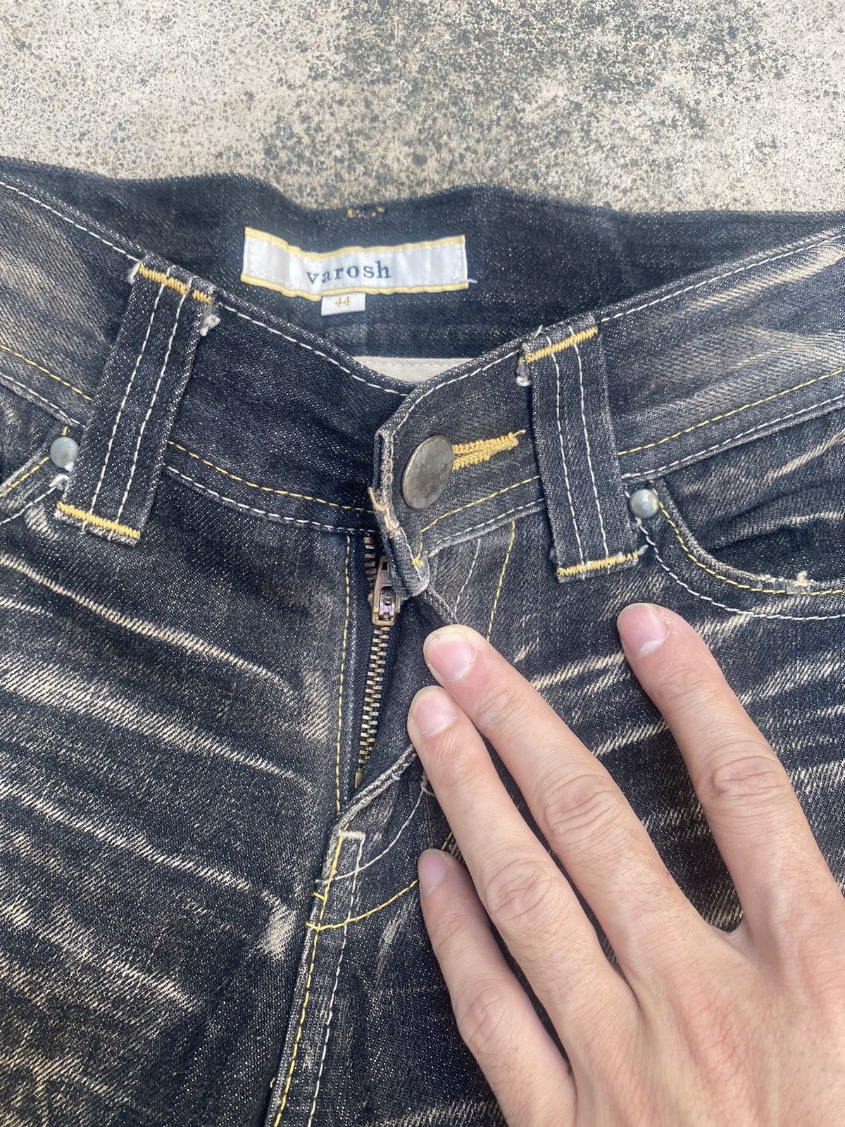 If Six Was Nine × Japanese Brand Flare Jeans Varosh Honeycomb Mud Painted Bootcut Size US 32 / EU 48 - 11 Thumbnail