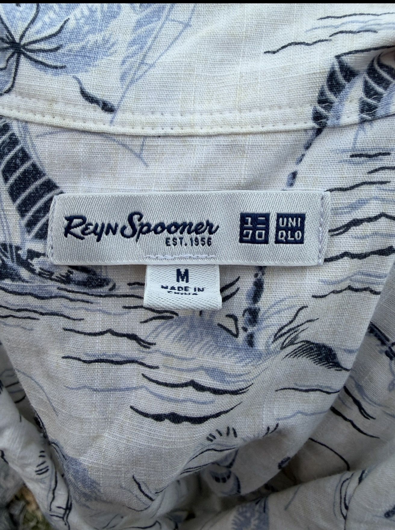 Reyn Spooner PreOwned Reyn Spooner X Uniqlo White/Blue Hawaiian Men's M Size US M / EU 48-50 / 2 - 4 Thumbnail