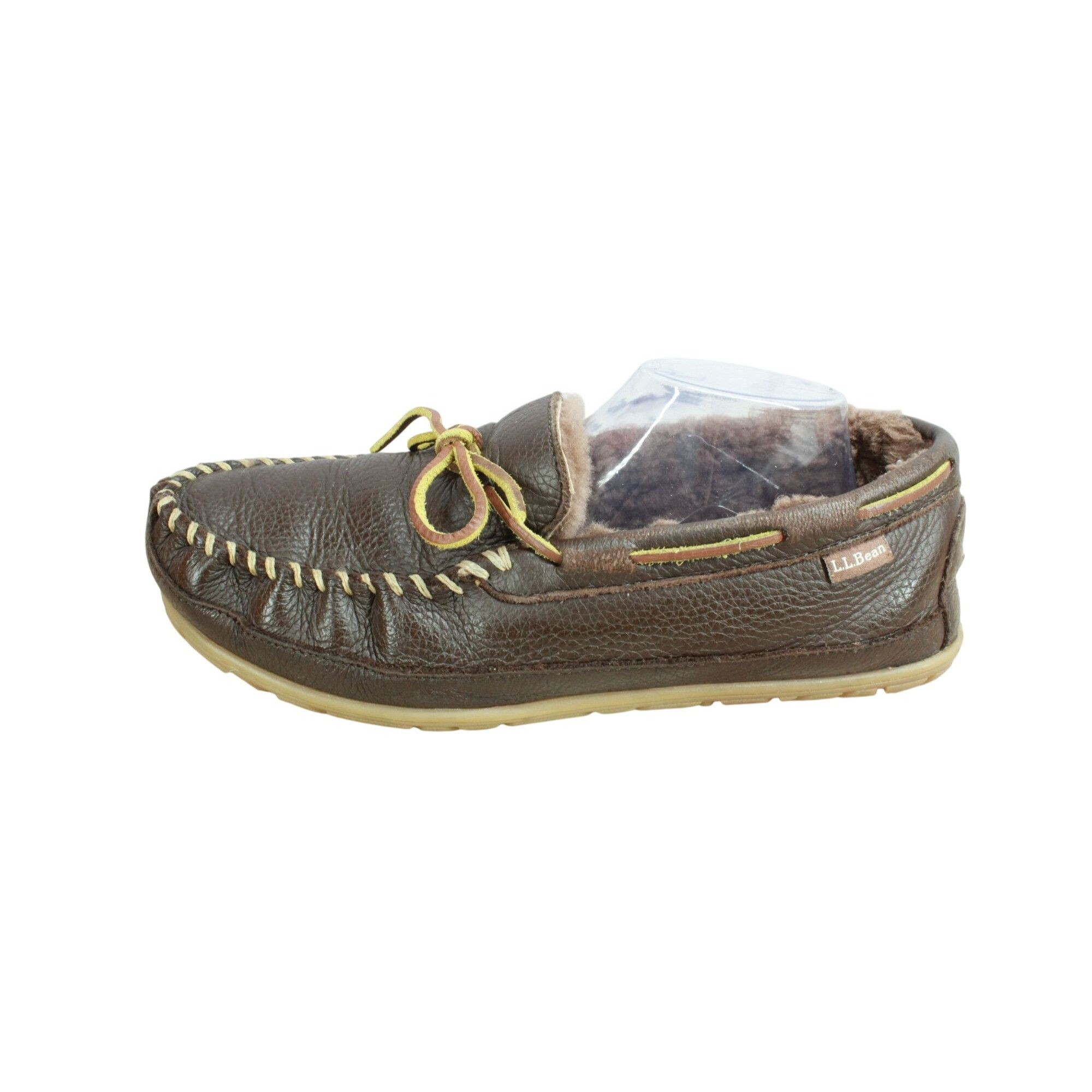 L.L. Bean × Leather LL Bean Moosehide Leather Wicked Good Moccasin Cozy Slippers Size US 11 / EU 44 - 1 Thumbnail