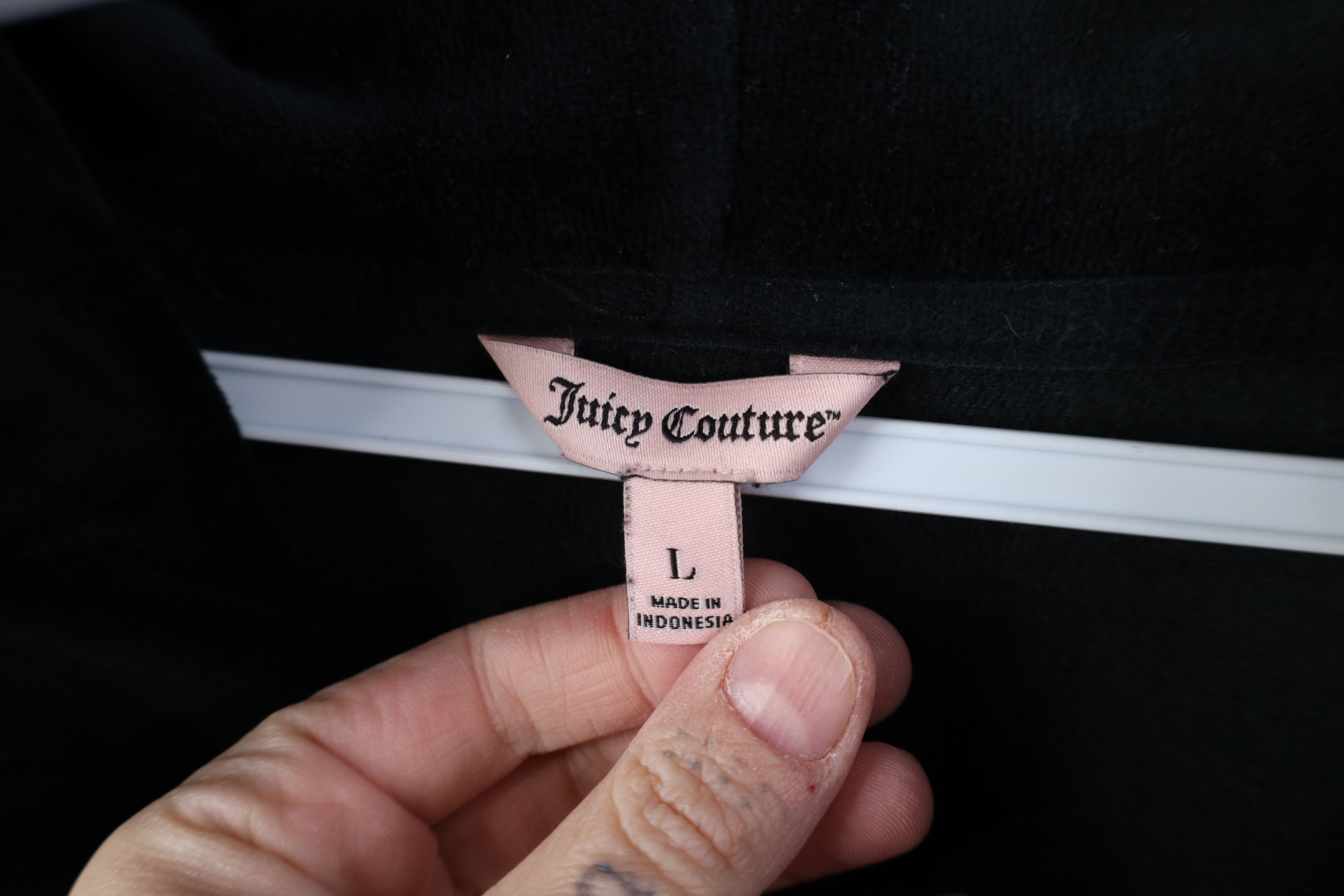 Juicy Couture Vintage 90s Y2K Juicy Couture Velour Zip Hoodie Black Size L / US 10 / IT 46 - 8 Thumbnail
