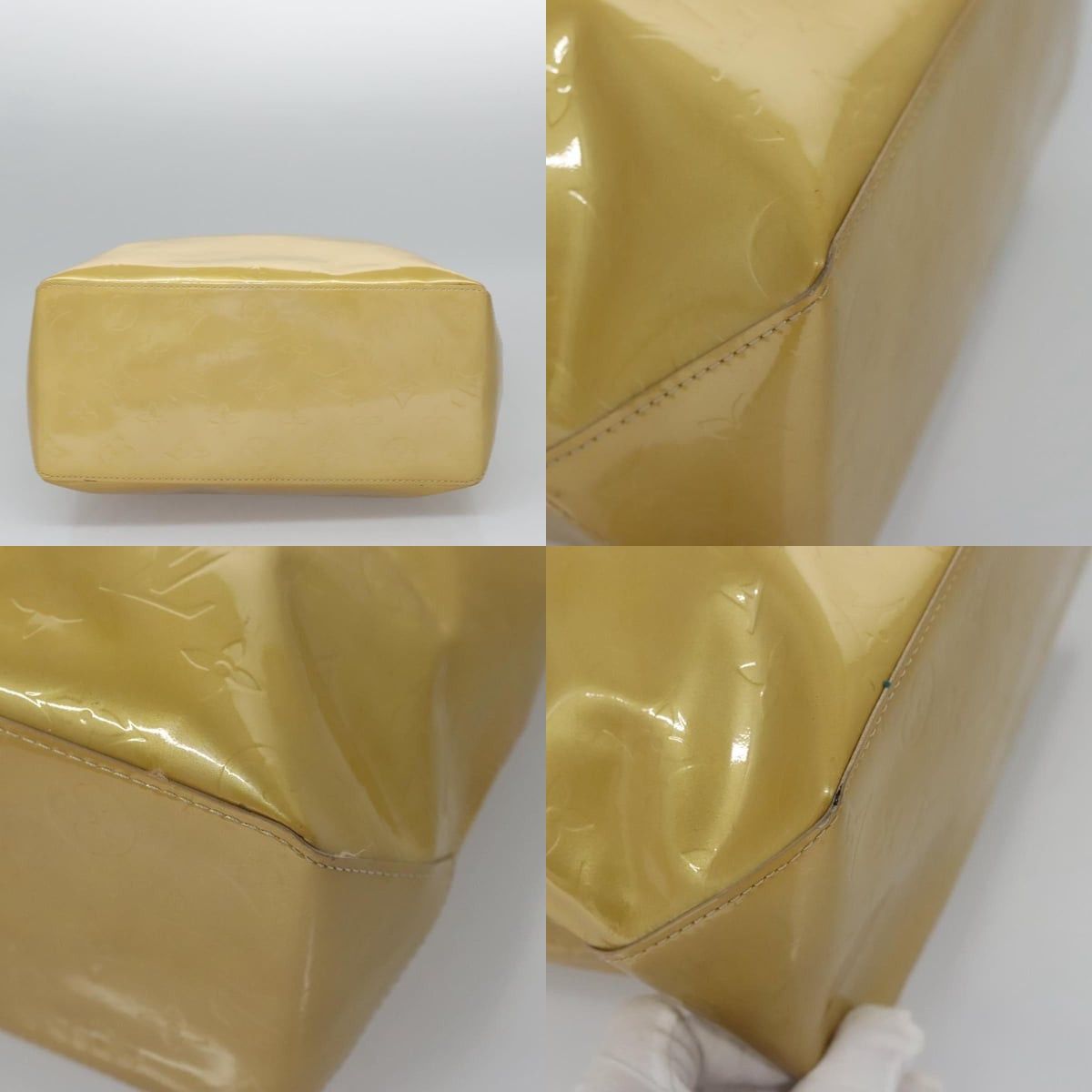 Louis Vuitton LOUIS VUITTON Monogram Vernis Reade MM Hand Bag Beige M91141 Size ONE SIZE - 10 Thumbnail