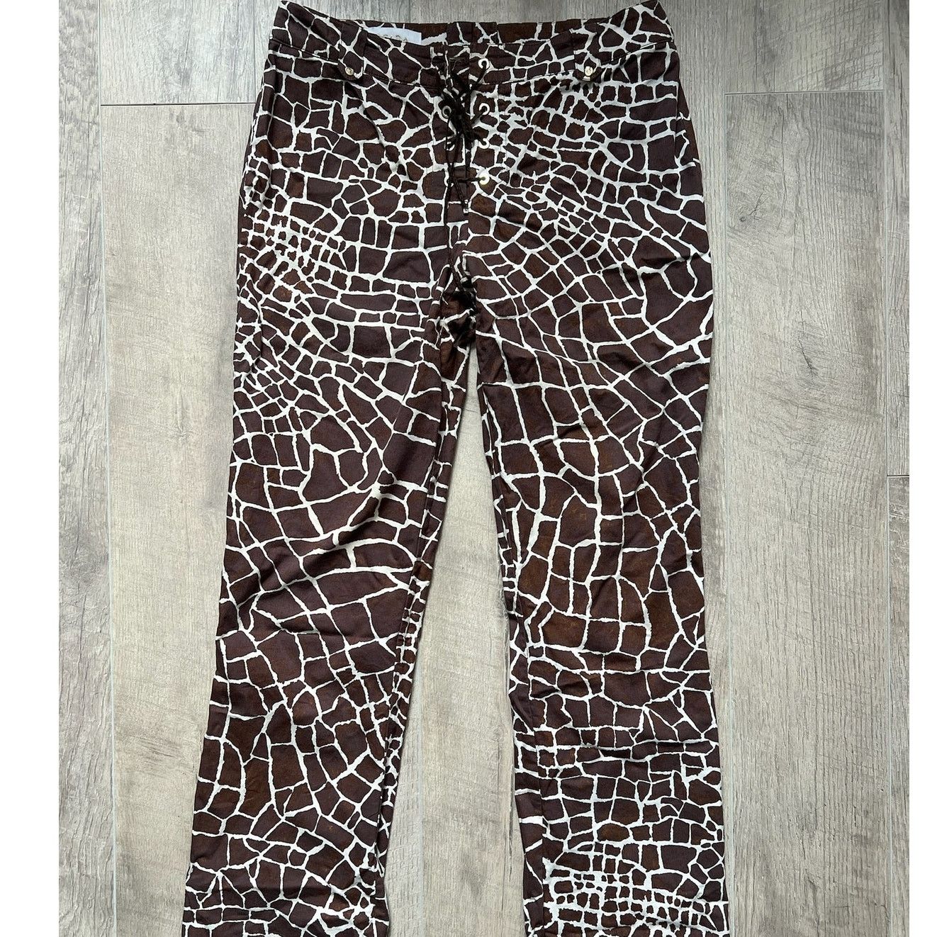 Escada ESCADA Giraffe Print Lace-up Pants Size 30" / US 8 / IT 44 - 3 Thumbnail