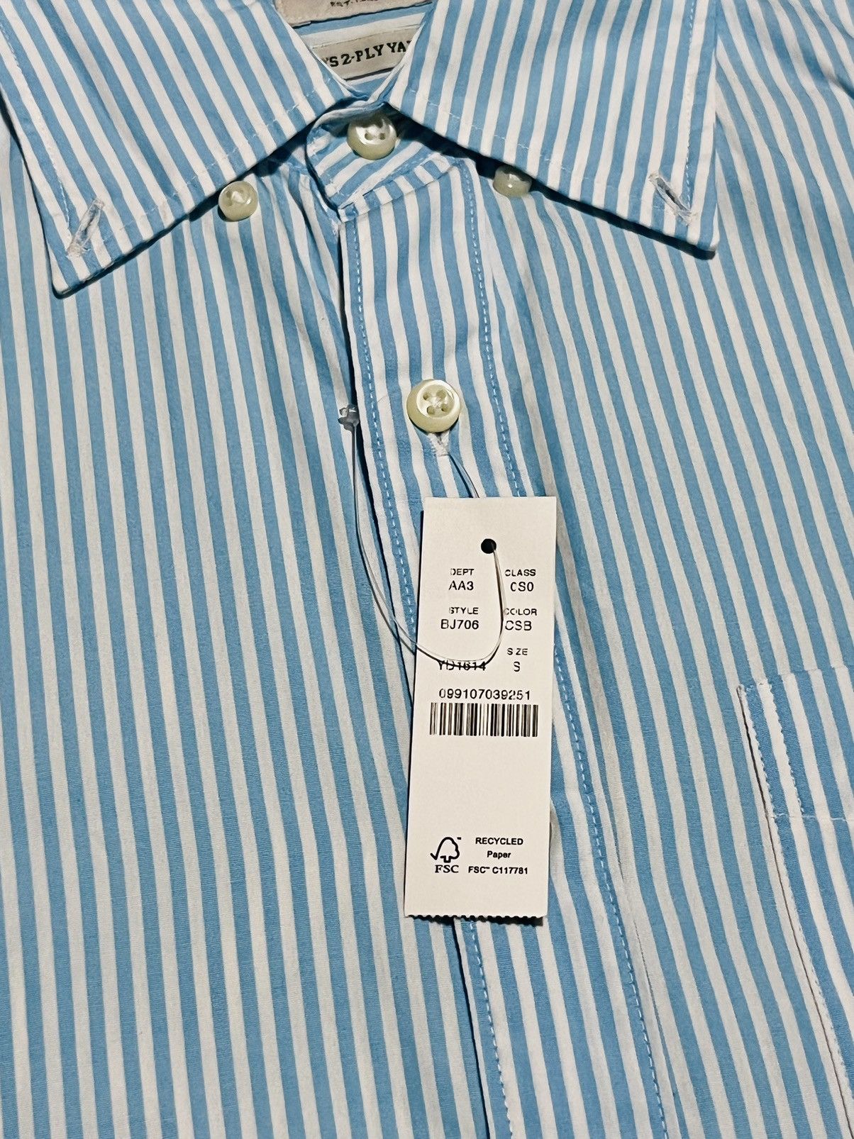J.Crew J. Crew Blue/White Stripped Long Sleeve Shirt Size US S / EU 44-46 / 1 - 3 Thumbnail