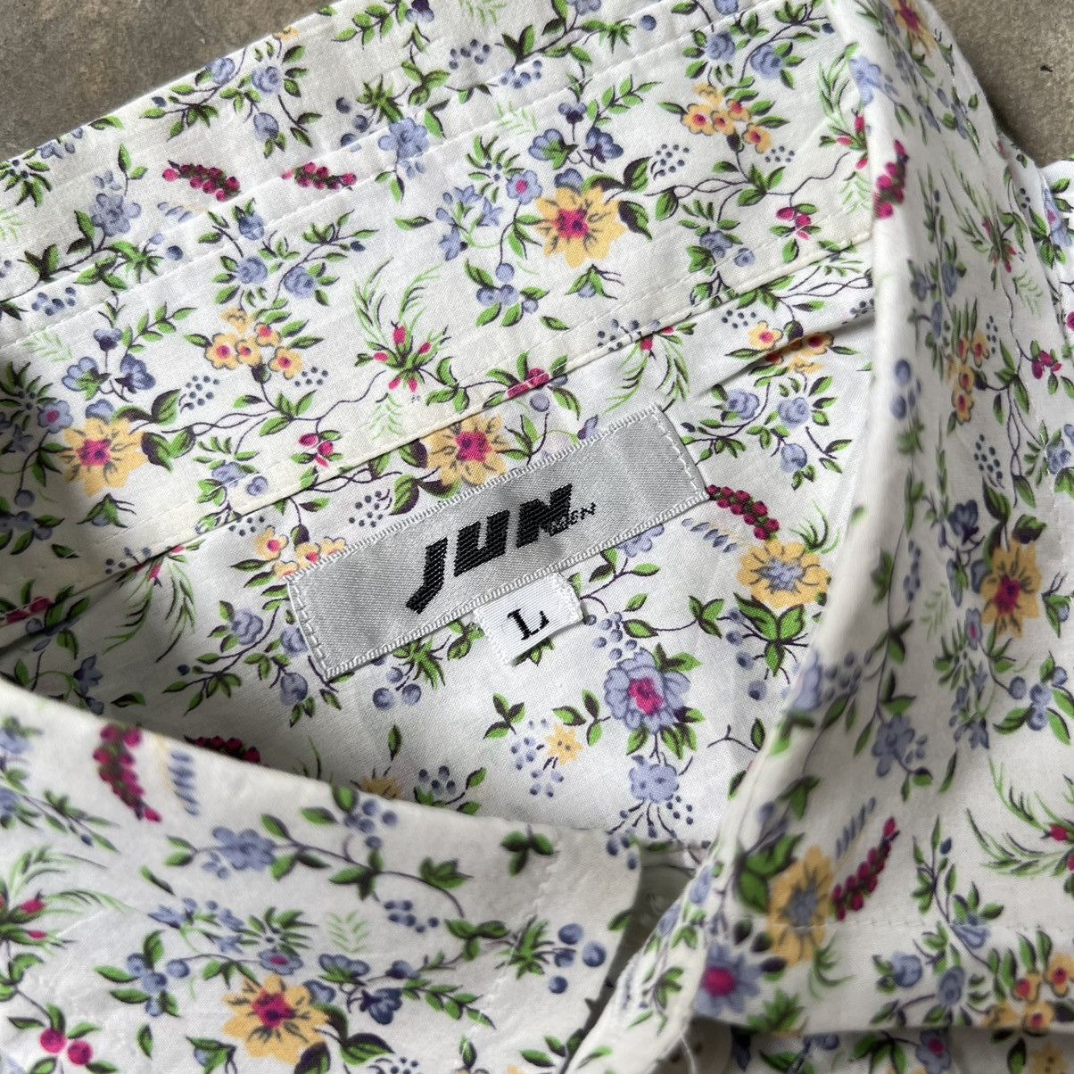 Japanese Brand Jun Men Floral Shirt Size US L / EU 52-54 / 3 - 3 Thumbnail