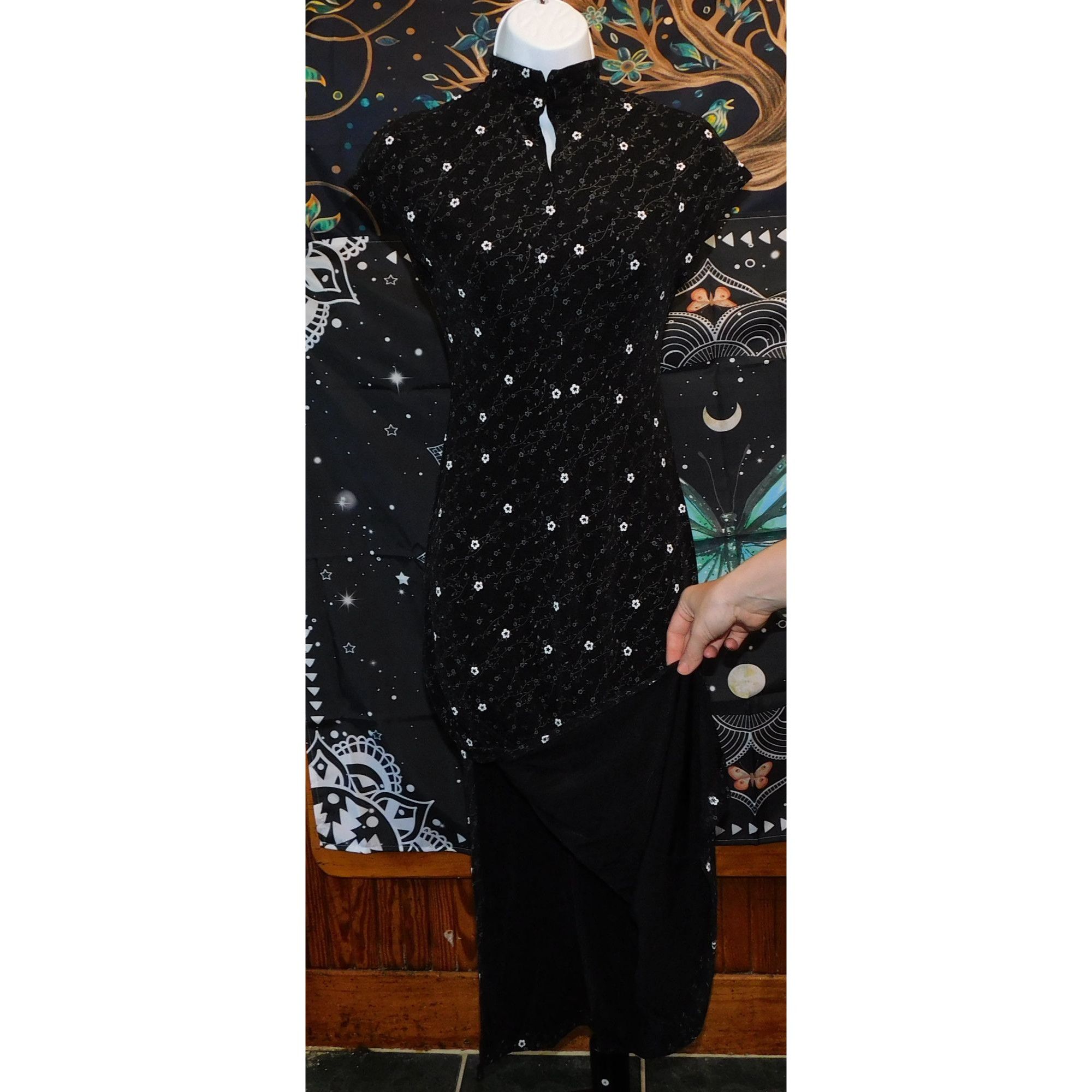 Other Gothic Floral Sheath Dress With Button Neck Size S / US 4 / IT 40 - 5 Thumbnail