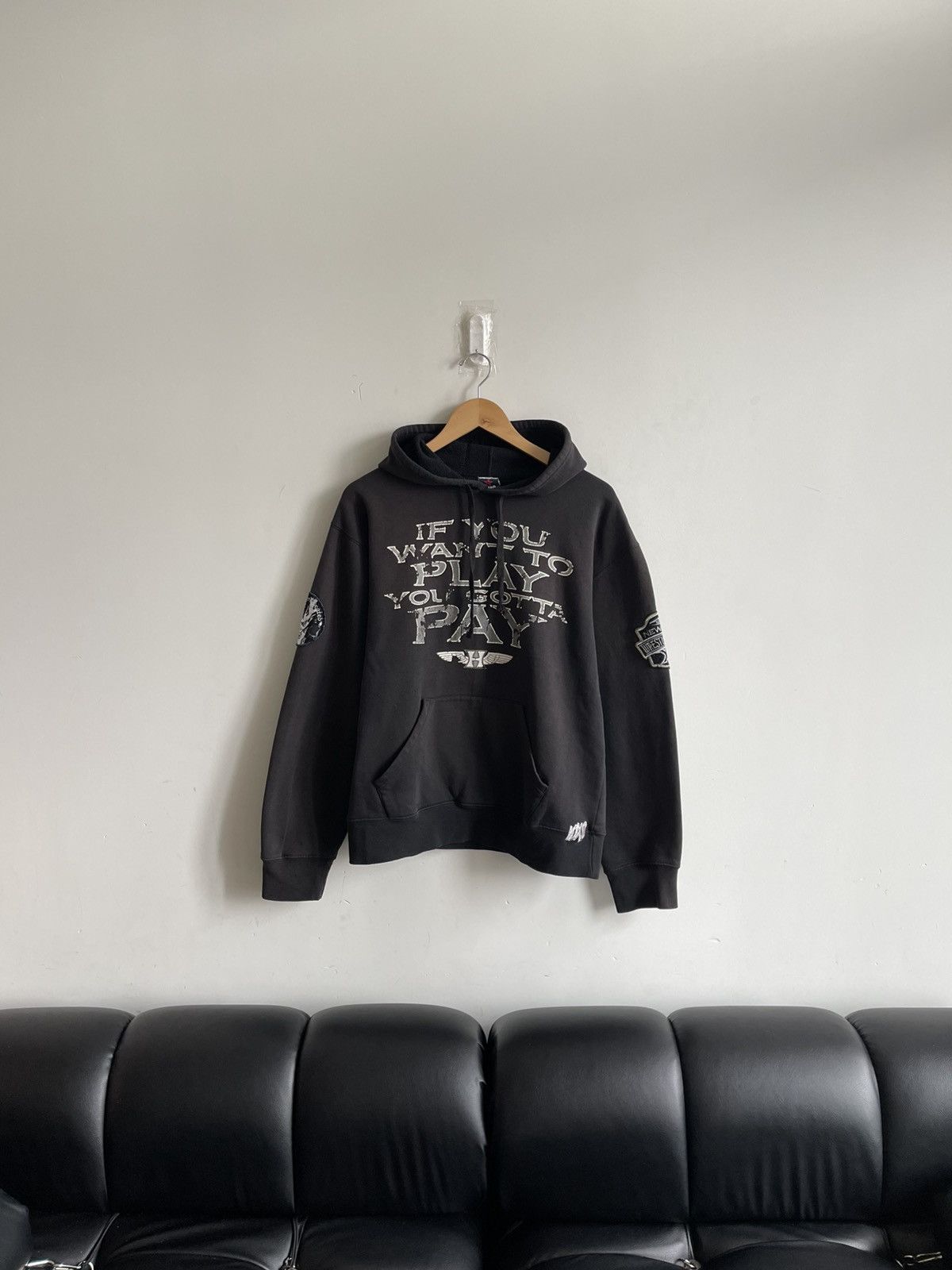 Vintage Vintage Black Sun Faded Wrestling Hoodie Size US XL / EU 56 / 4 - 1 Thumbnail