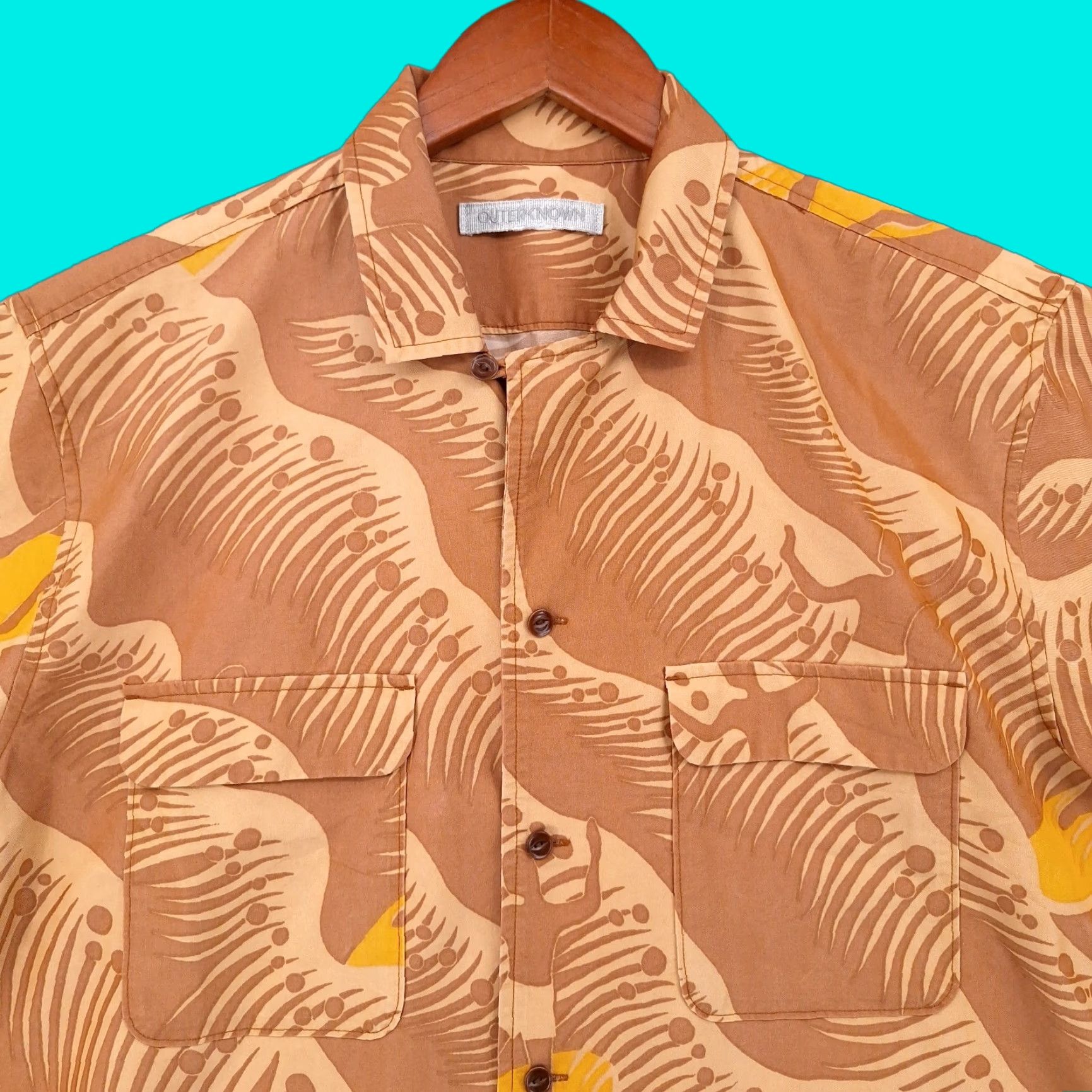 Outerknown Outerknown Shirt Mens M Short Sleeve Geometric Button-Up Multicolor Beach Outdoor Modern Colorful Size US M / EU 48-50 / 2 - 1 Thumbnail