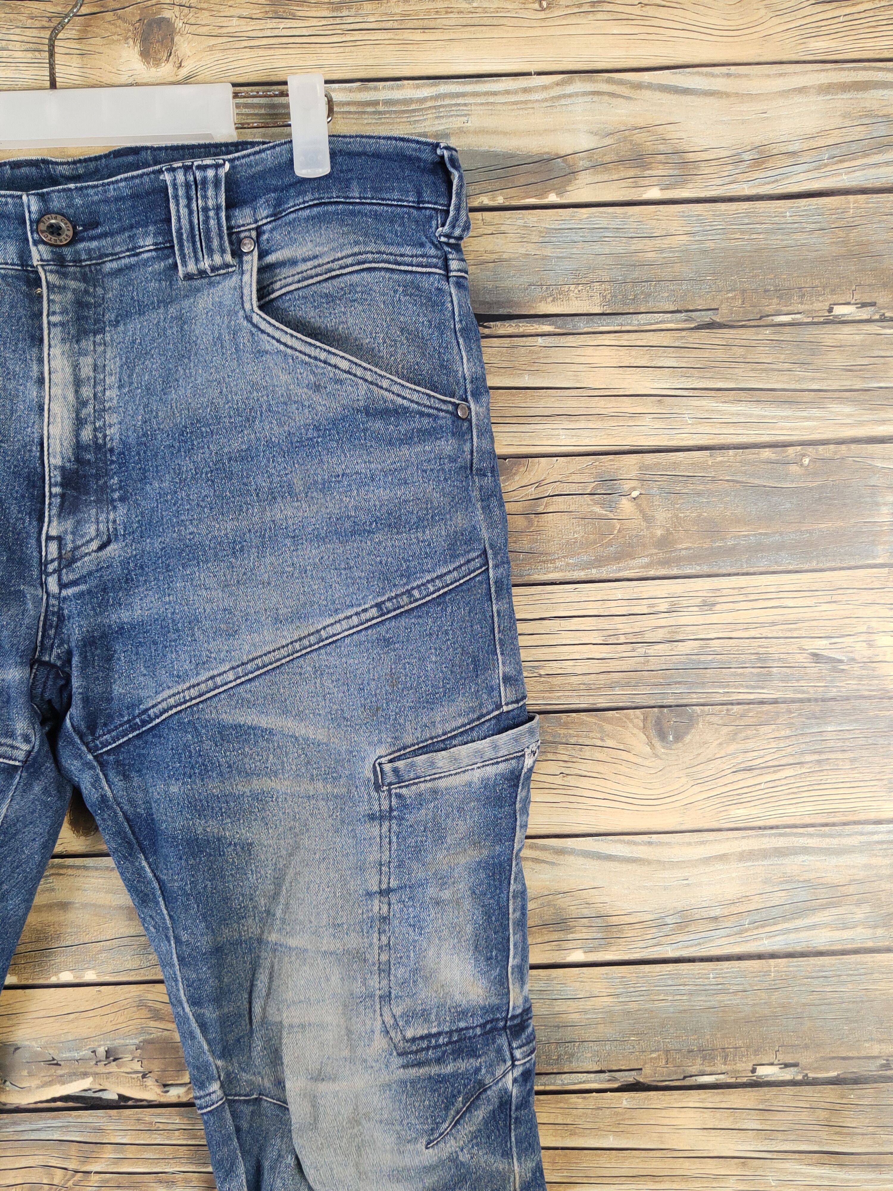 Japanese Brand FieldCore Distressed Ripped Soft denim Jeans #W1973 Size US 34 / EU 50 - 5 Thumbnail
