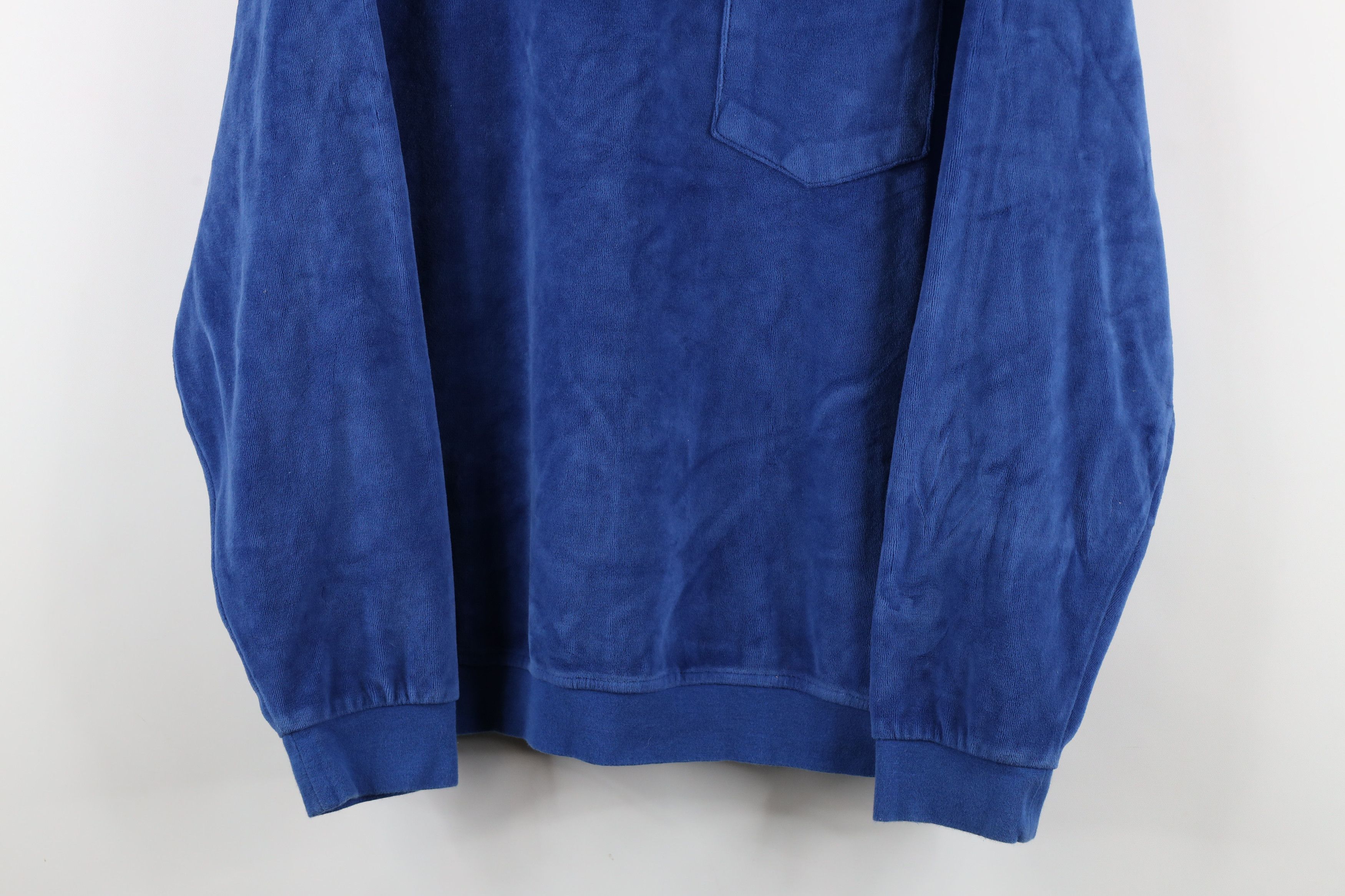 Vintage Vintage 90s Streetwear Velour Collared Pullover Sweater Size US L / EU 52-54 / 3 - 3 Thumbnail