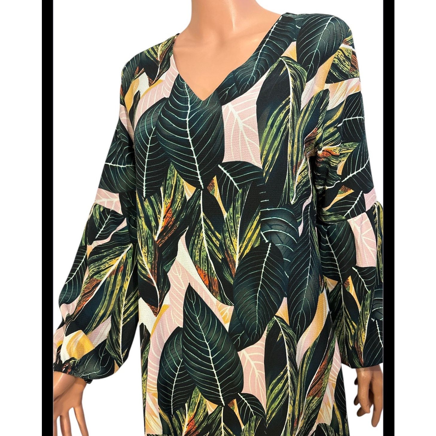 The Unbranded Brand Belongsci Green Tropical Leaf Shift Dress Size Medium Size M / US 6-8 / IT 42-44 - 3 Thumbnail