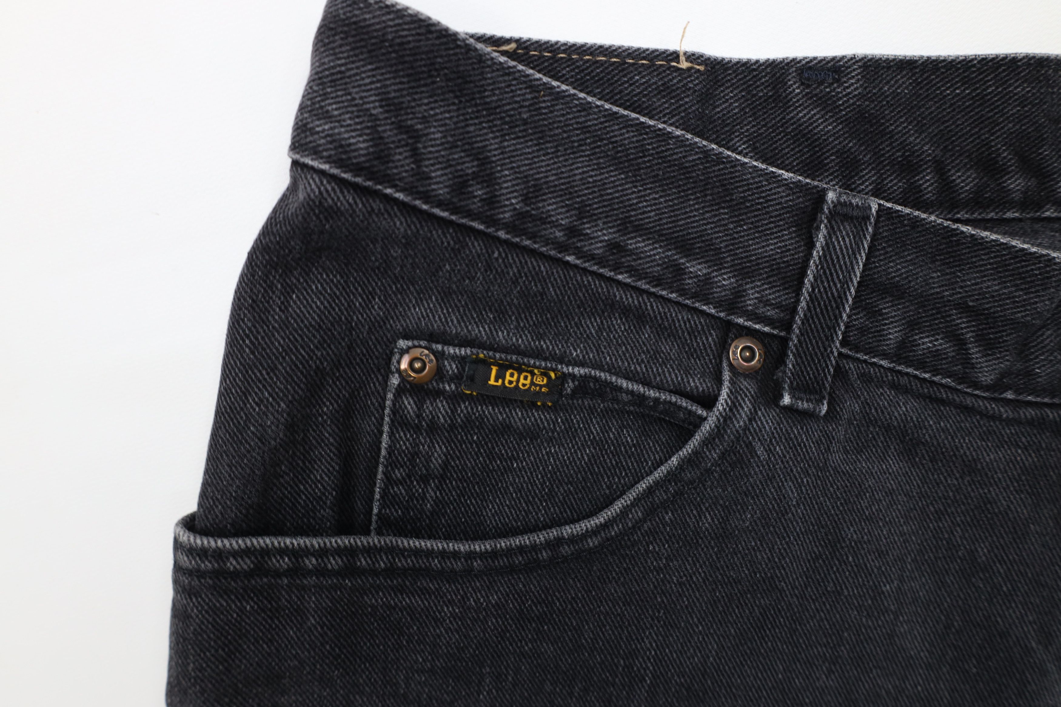 Lee × Vintage Vintage 90s Lee Straight Leg Denim Jeans Black Cotton Size US 34 / EU 50 - 9 Thumbnail
