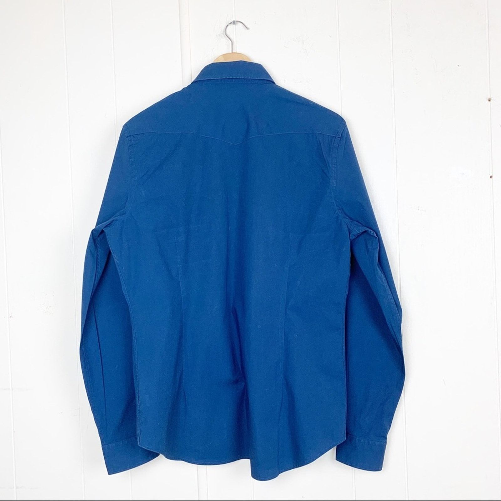 Express Express Cobalt Blue Snap Button Shirt Men’s Size Medium Size US M / EU 48-50 / 2 - 2 Thumbnail