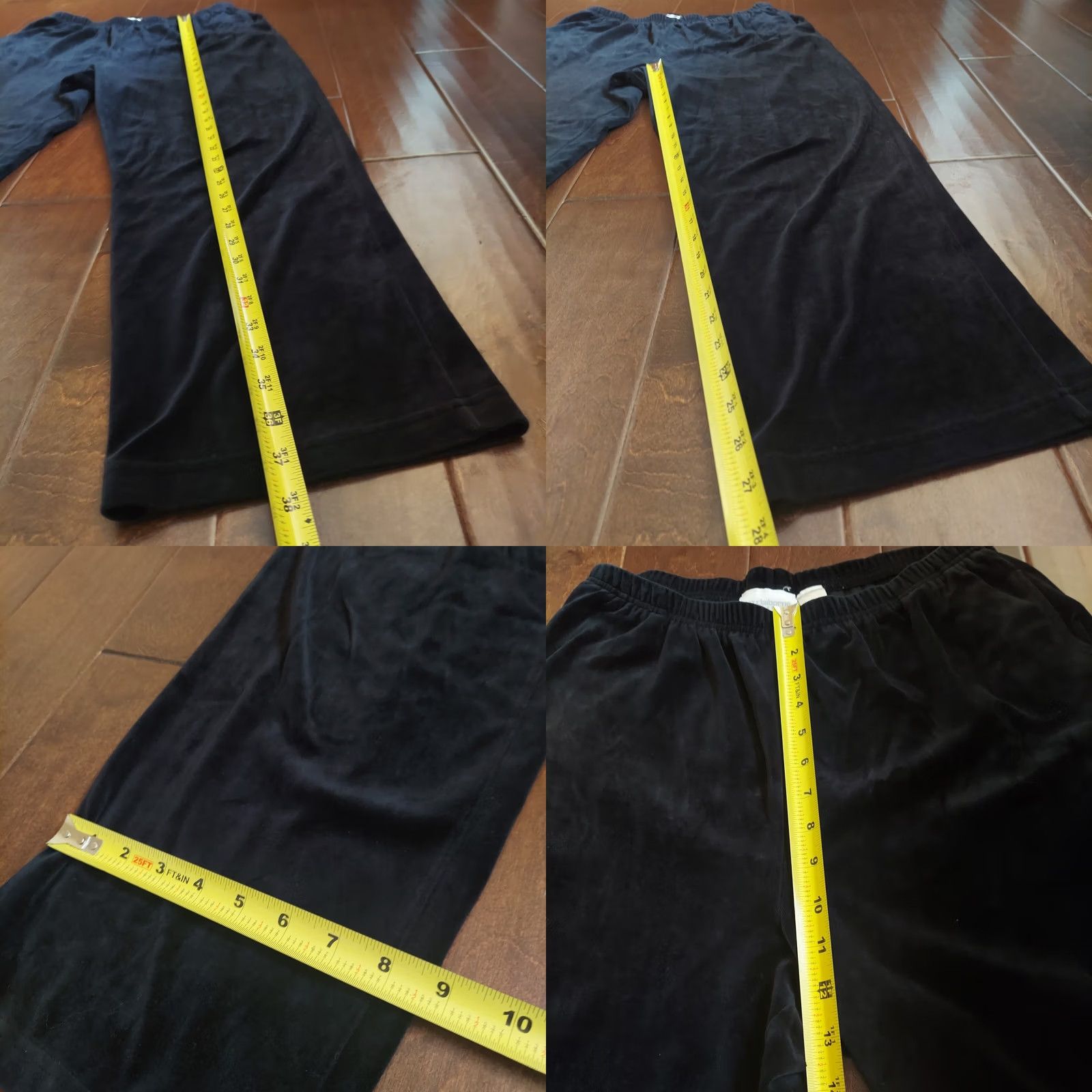 Liz Claiborne Liz Claiborne Women's Black Velvet Sweatpants M - Pants, Regular, Solid, Cotton Polyester, Casual Travel, Womens Size 32" / US 10 / IT 46 - 8 Thumbnail
