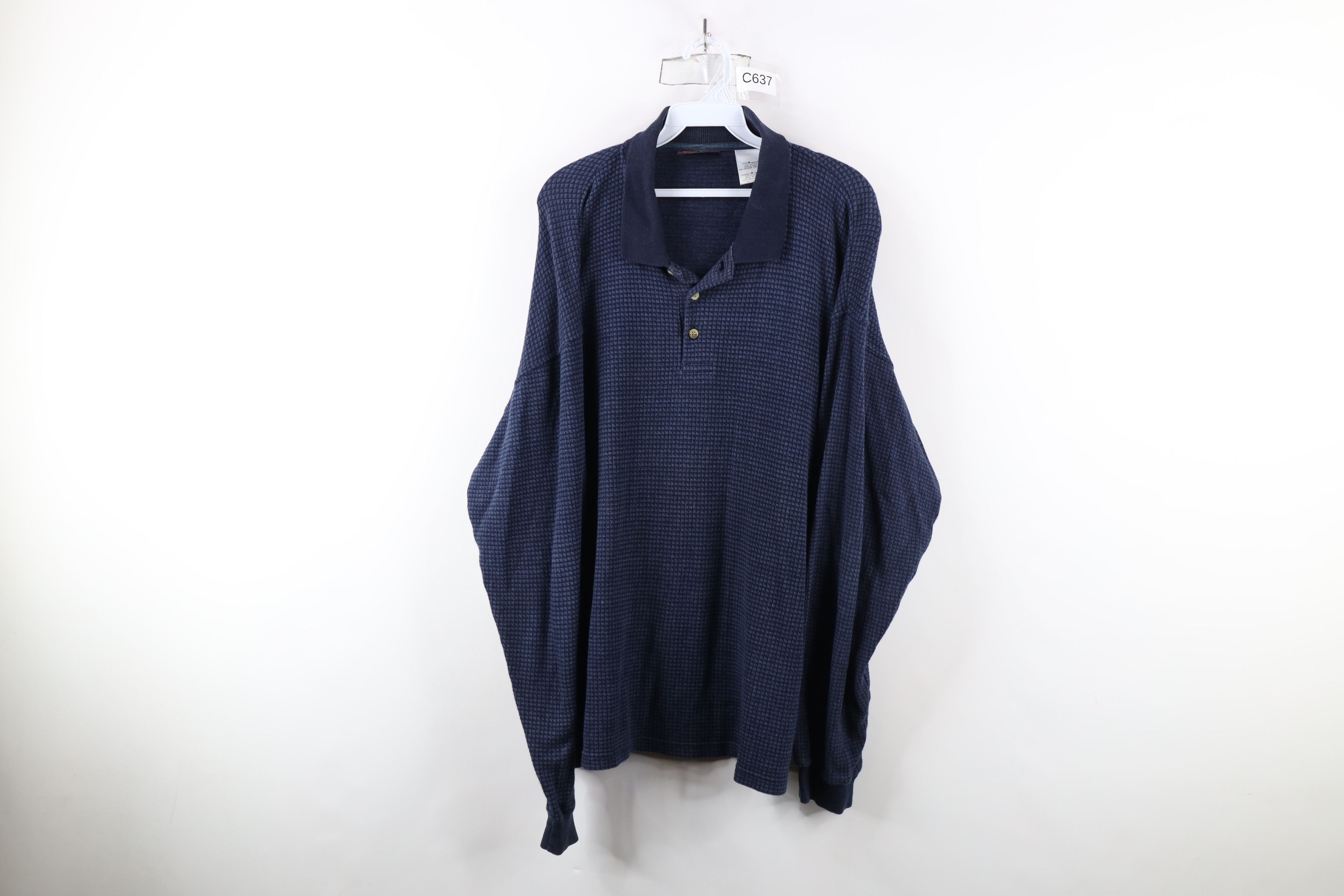 Vintage Vintage 90s Streetwear Baggy Fit Knit Long Sleeve Rugby Polo Size US M / EU 48-50 / 2 - 1 Thumbnail