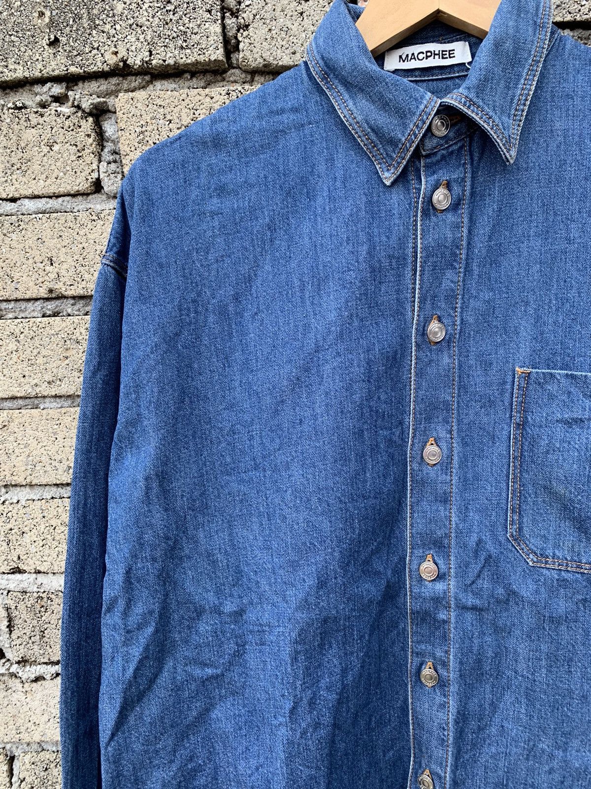 Japanese Brand 🔥Steals🔥 Macphee denim shirt button up Size L / US 10 / IT 46 - 8 Thumbnail
