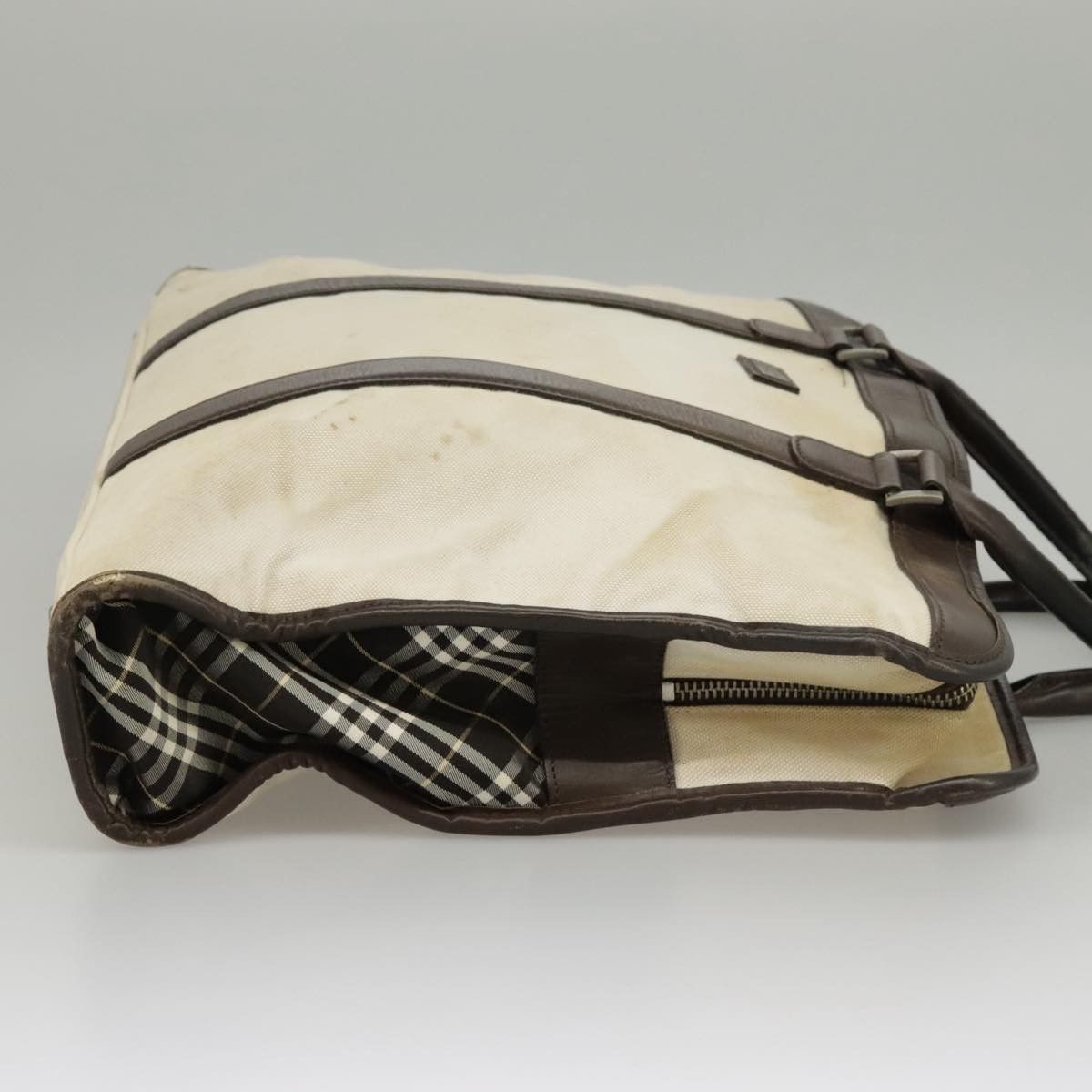 Burberry Burberry Black Label Hand Bag Canvas White Silver Size ONE SIZE - 9 Thumbnail