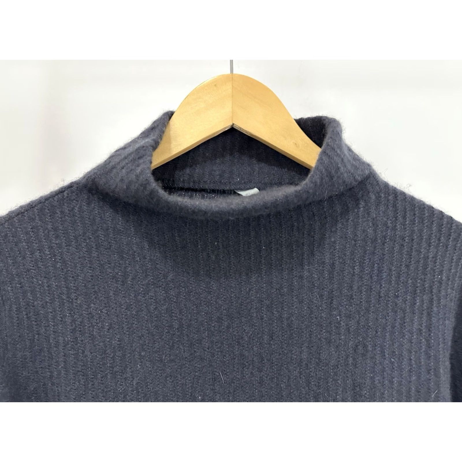 Vince Vince Women's Navy Charcoal Cashmere Rib Funnel Neck Sweater XL Quiet Lux Size XL / US 12-14 / IT 48-50 - 5 Thumbnail