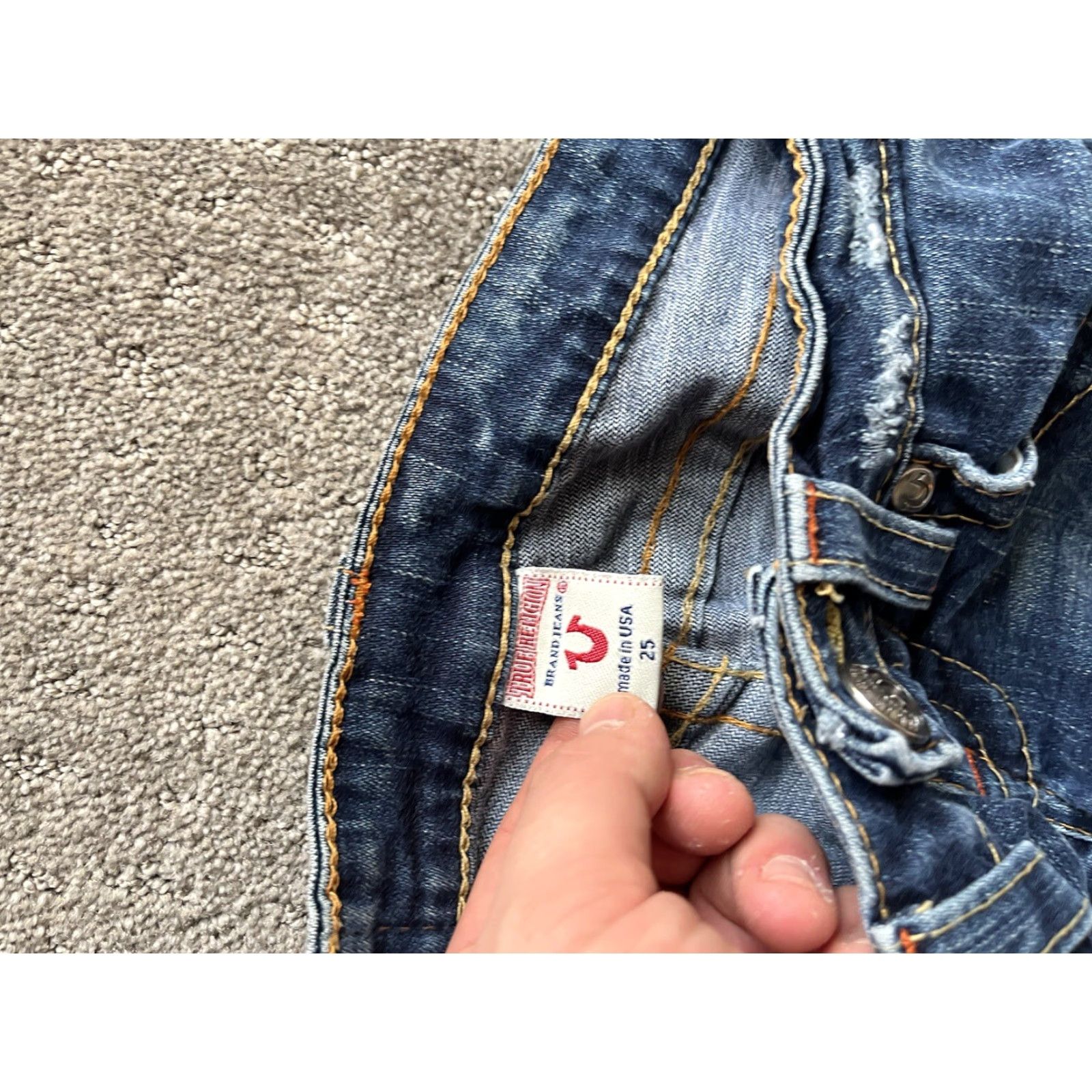 True Religion VINTAGE True Religion Bobby Women's Jeans Bootcut Size 25 Blue Denim 32 Inseam Size 42" / US 20 - 7 Thumbnail