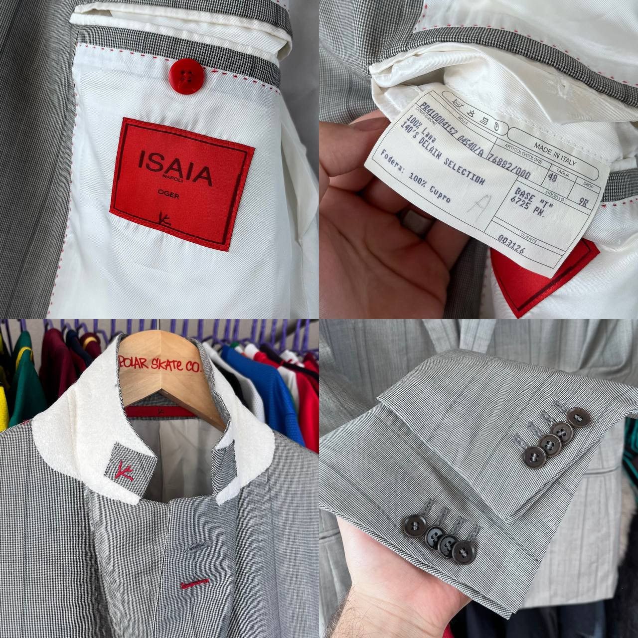 Isaia Isaia Napoli Striped Wool Gray Suit 140`s Delain Selection Size 48R - 11 Thumbnail