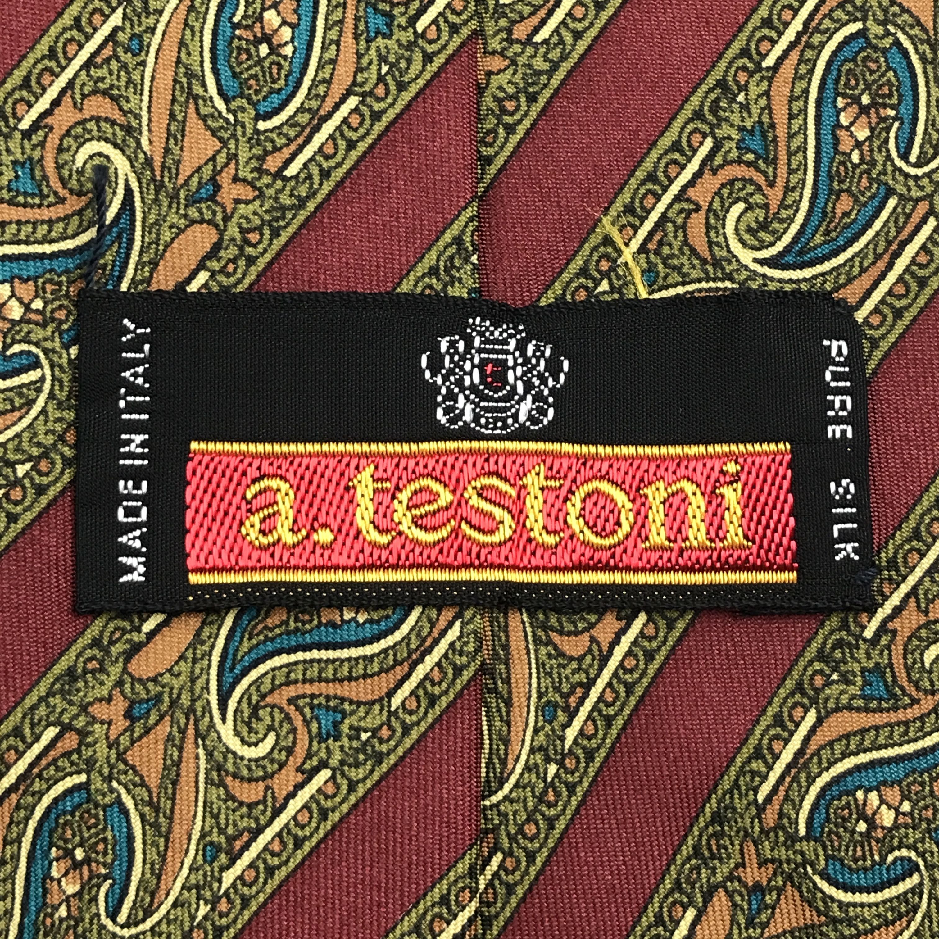 Vintage Vintage a.testoni Silk Necktie Size ONE SIZE - 6 Thumbnail