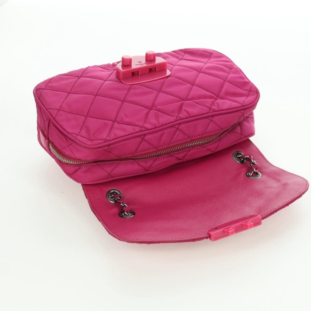 Prada Prada Nylon Chain Shoulder Bag Pink Size ONE SIZE - 9 Thumbnail