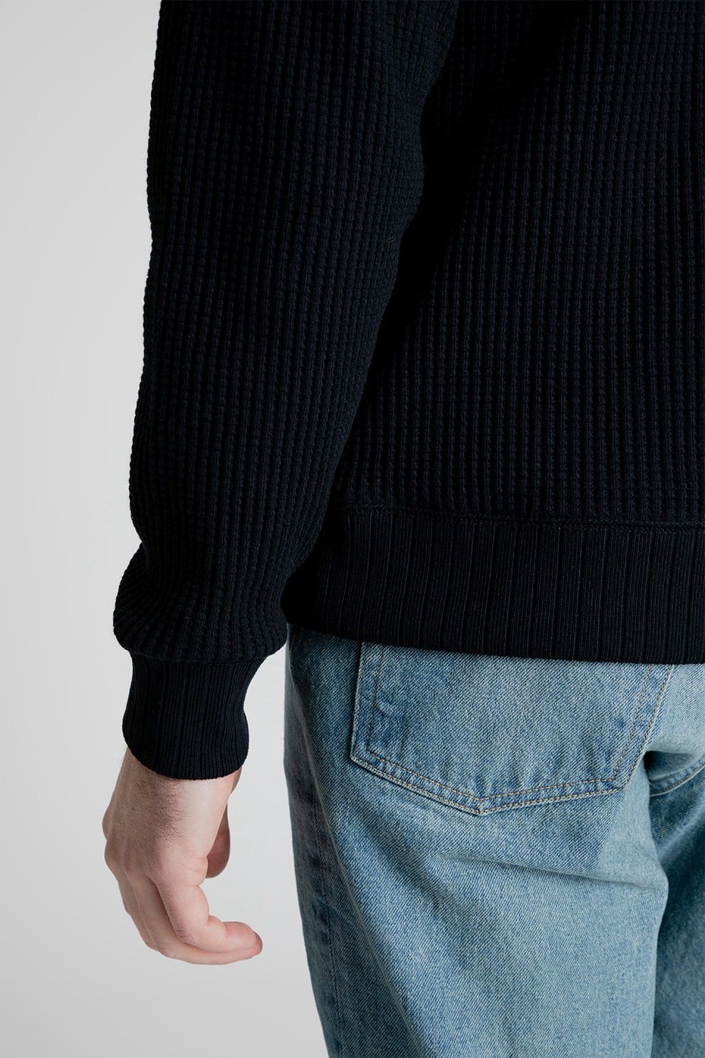 Japanese Brand Jackman waffle midneck black sweatshirt Size US M / EU 48-50 / 2 - 9 Thumbnail