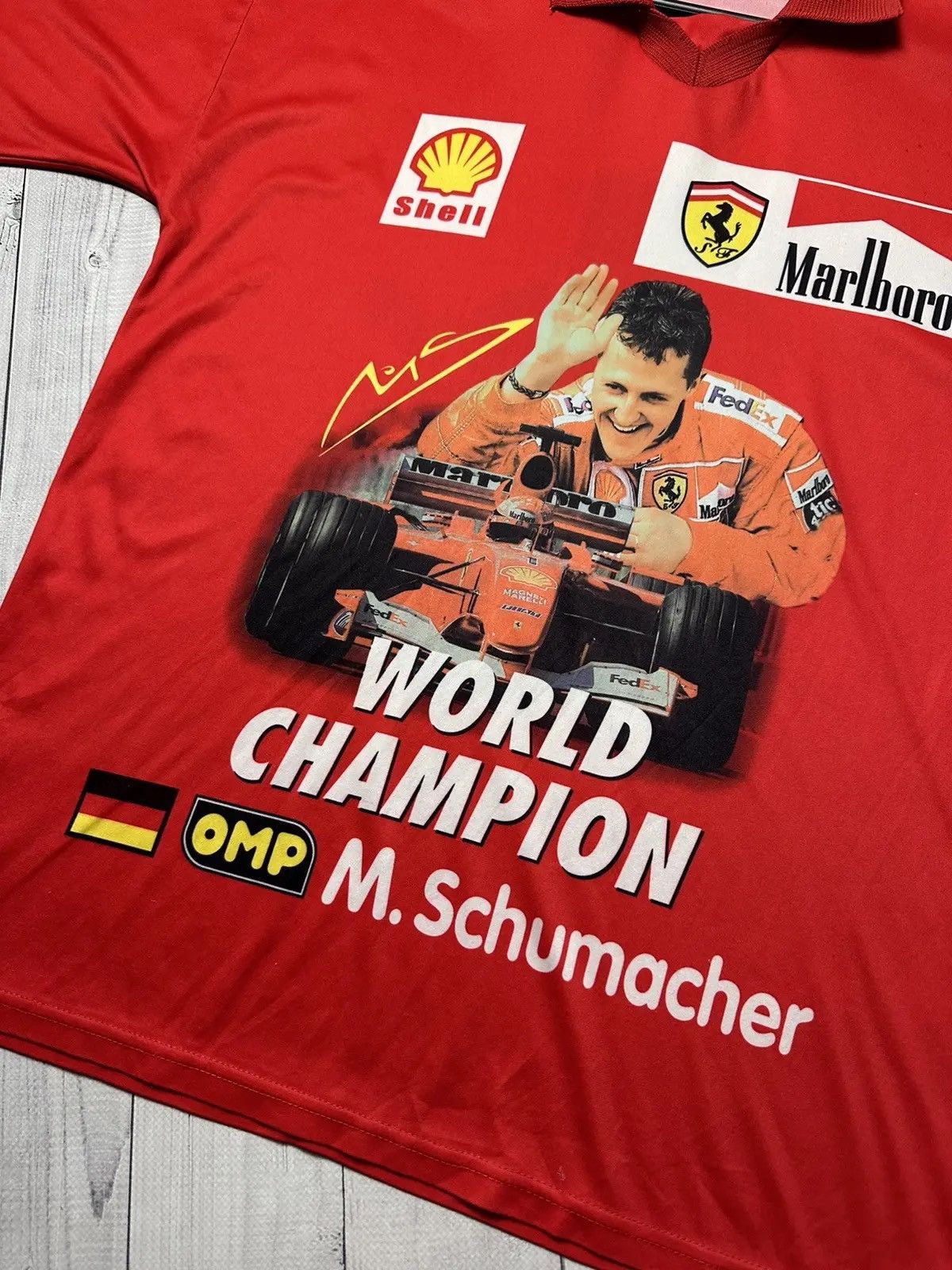Ferrari Vintage Ferrari racing polo jersey Schumacher print jersey Size US S / EU 44-46 / 1 - 5 Thumbnail