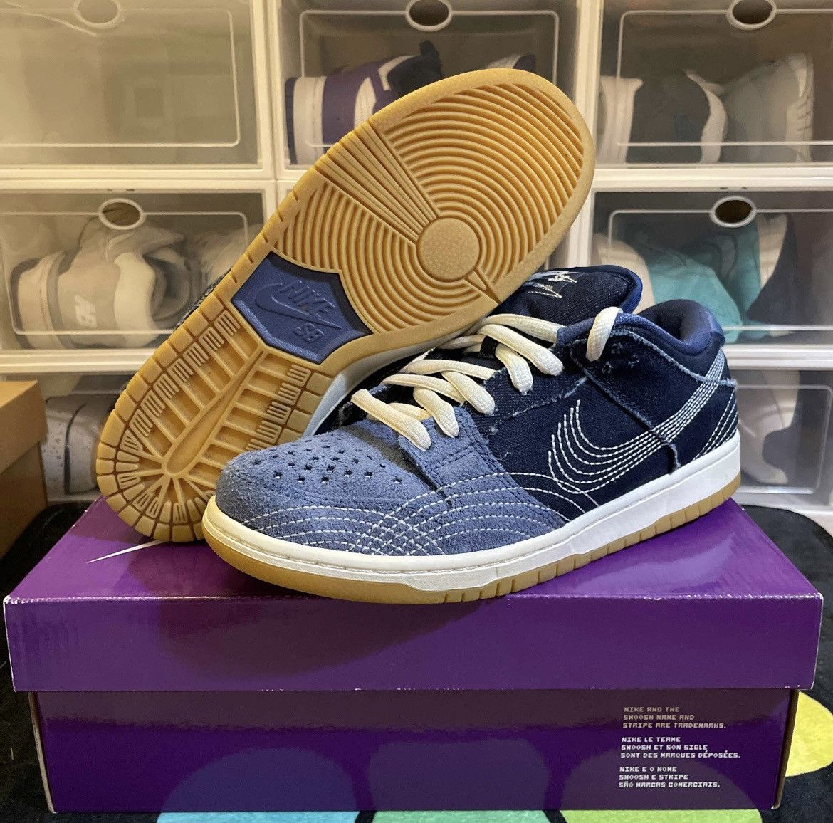 image of Nike Sb Dunk Low Pro Prm "sashiko" Japan Limited Size 8 Shoes in Blue, Men's