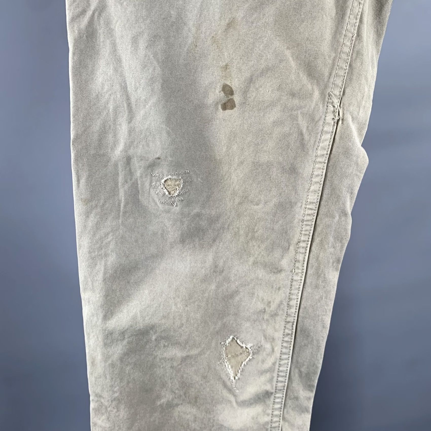 Visvim VISVIM Size L Khaki Distressed Cotton Button Fly Casual Pants Size US 33 - 6 Thumbnail
