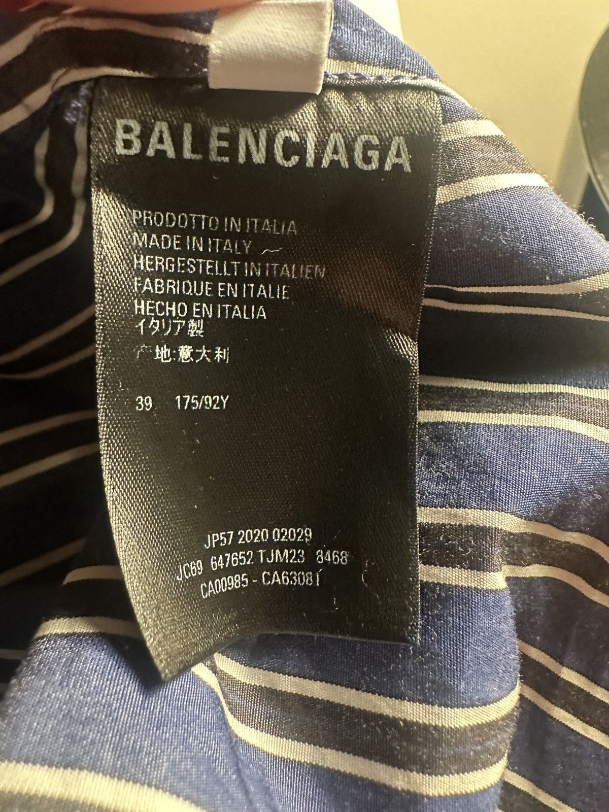 Balenciaga Balenciaga Blue Striped Button-Up Shirt (Size 39 / S-M) Size US XXS / EU 40 - 4 Thumbnail