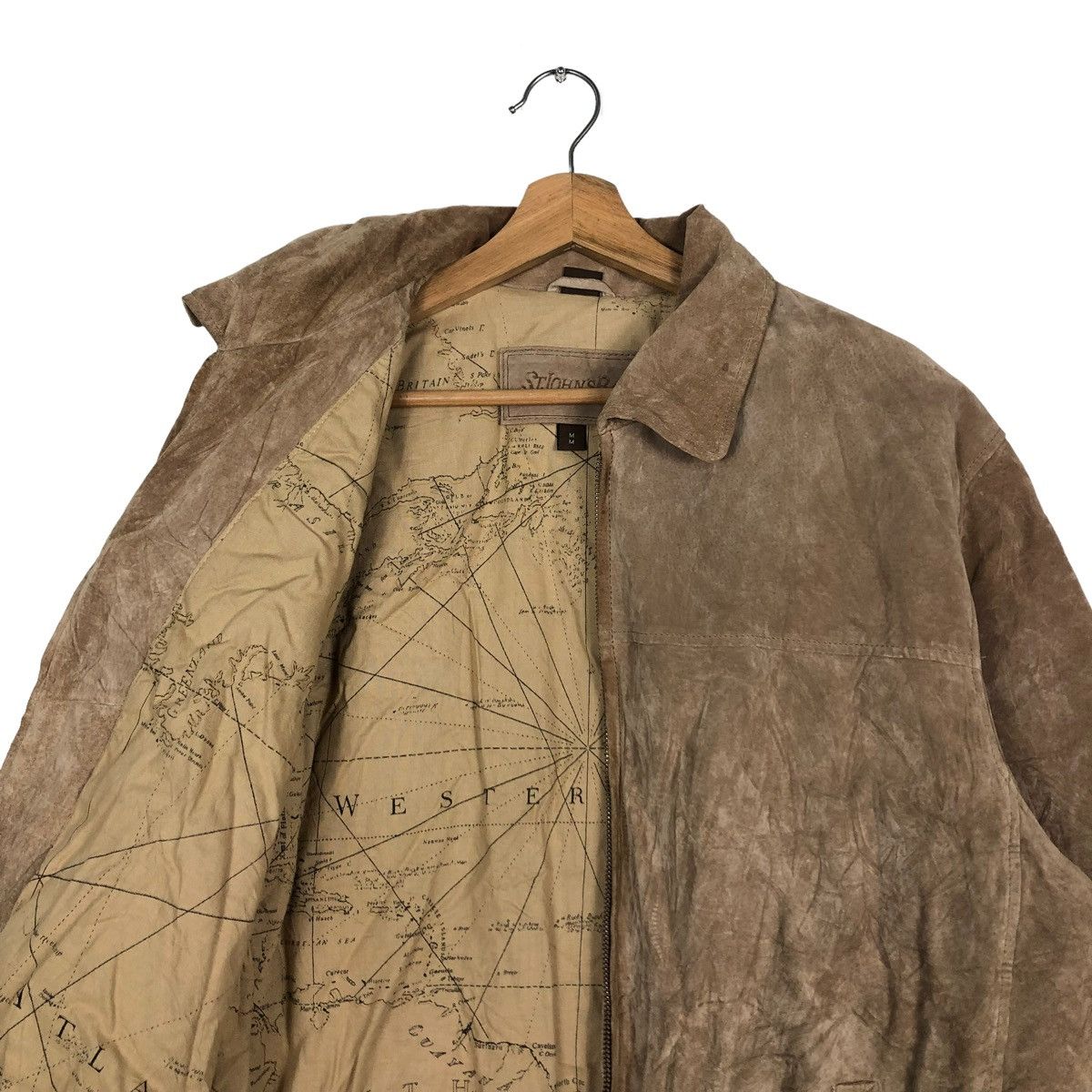 Genuine Leather 🔥90’s Vintage Genuine Leather Jacket St John Bay Map Lining Size US M / EU 48-50 / 2 - 9 Thumbnail