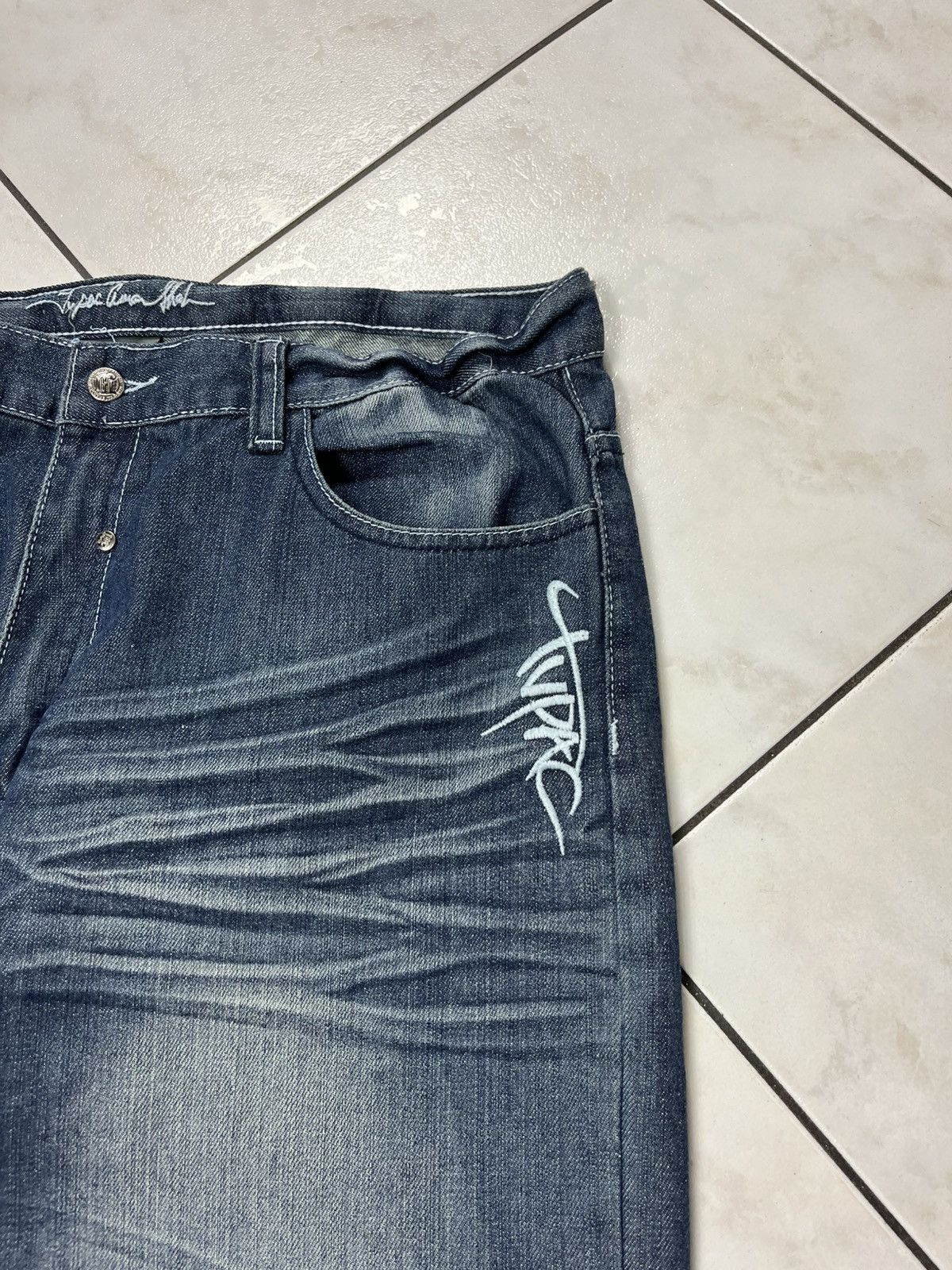 Makaveli × Vintage Vintage Makaveli Tupac 2pac baggy y2k distressed denim jeans Size US 38 / EU 54 - 6 Thumbnail