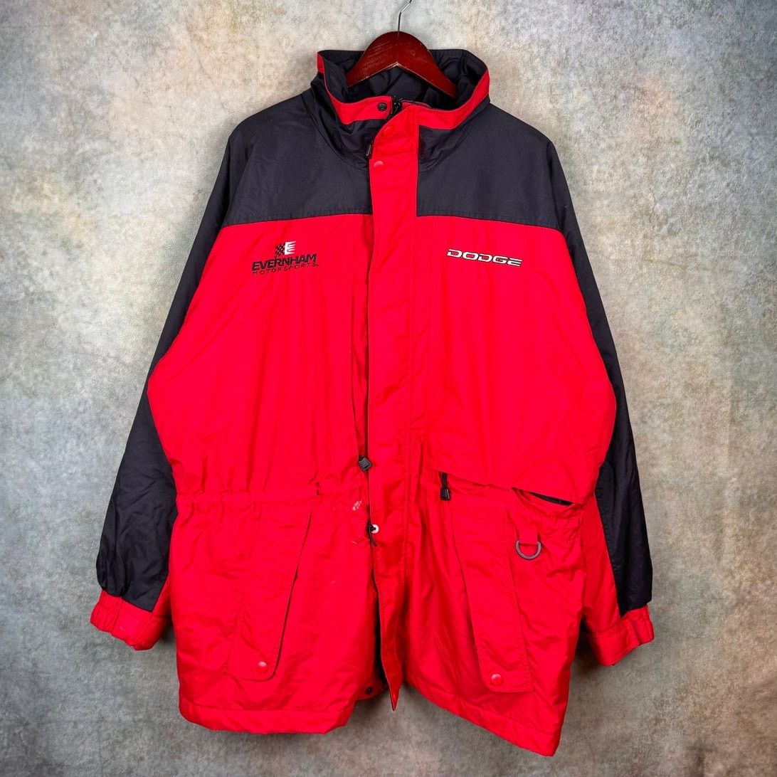 Vintage VTG 90s Dodge Ram Puffer Jacket Mens Sz XL Red Black Logo Size US XL / EU 56 / 4 - 1 Thumbnail