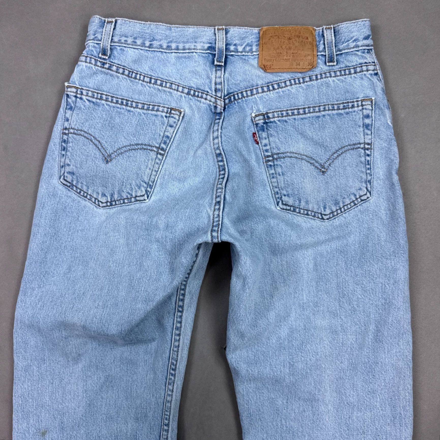 Levi's VINTAGE Levi's Jeans Mens 34x30 Blue Denim Pant Washout Faded Thrashed Levi's 505 Regular Jeans Mens BLAH Size US 34 / EU 50 - 4 Thumbnail