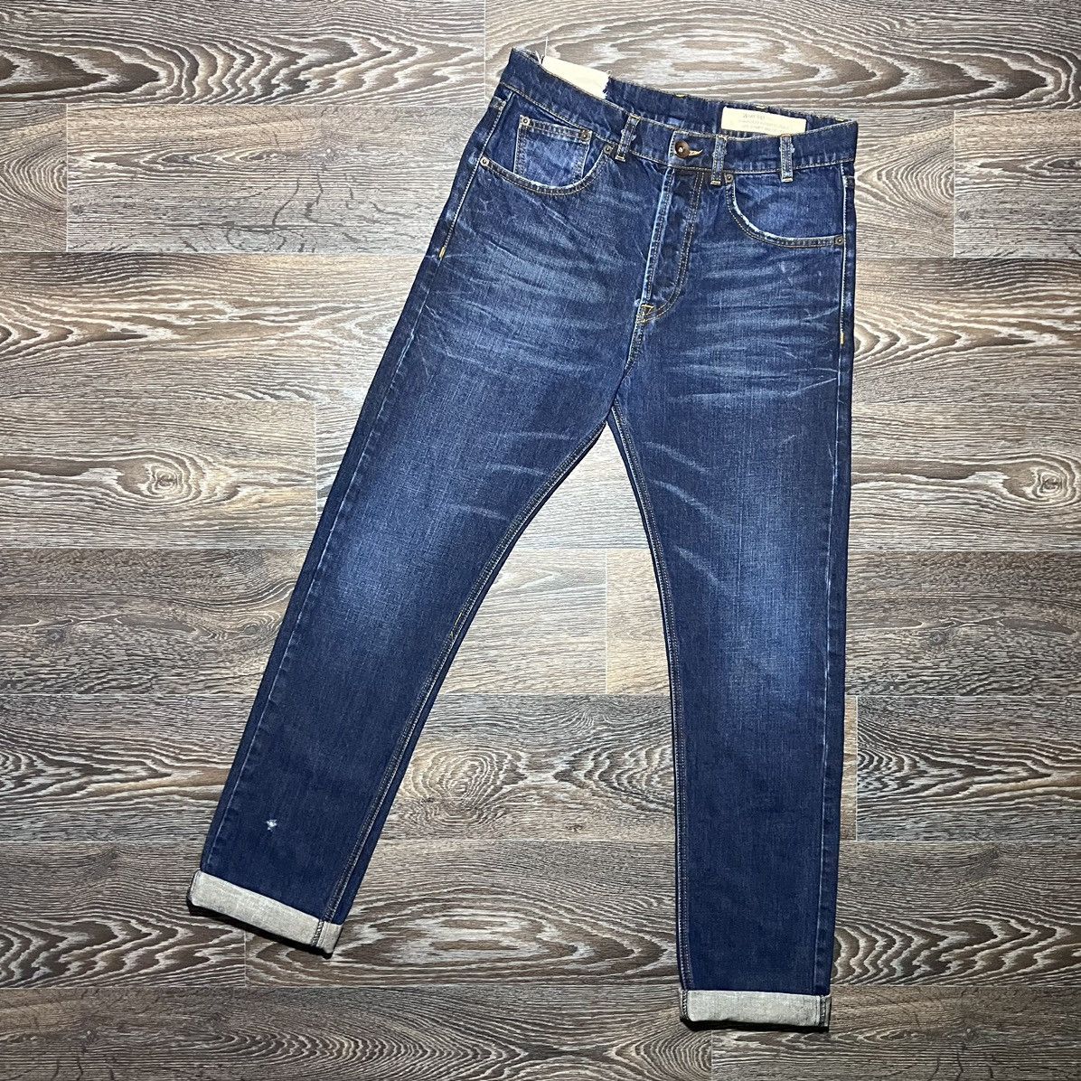 November NOVEMBER Tomorrow Distressed Denim Washed Dark Blue Jeans Size US 31 - 1 Thumbnail