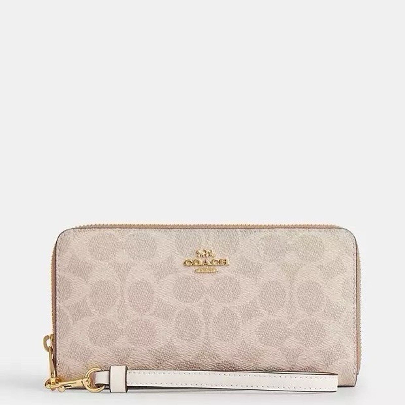Coach NWT Coach Long Zip Around Wallet CW778, Gold/Sand/Chalk Size ONE SIZE - 4 Thumbnail