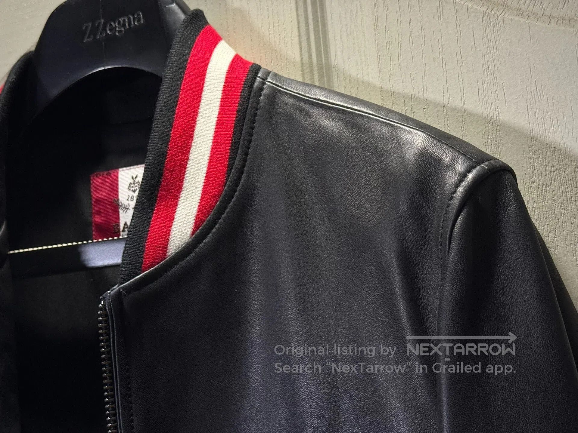 Bally BALLY Men's Sheepskin Leather Baseball Jacket. Size US M / EU 48-50 / 2 - 5 Thumbnail