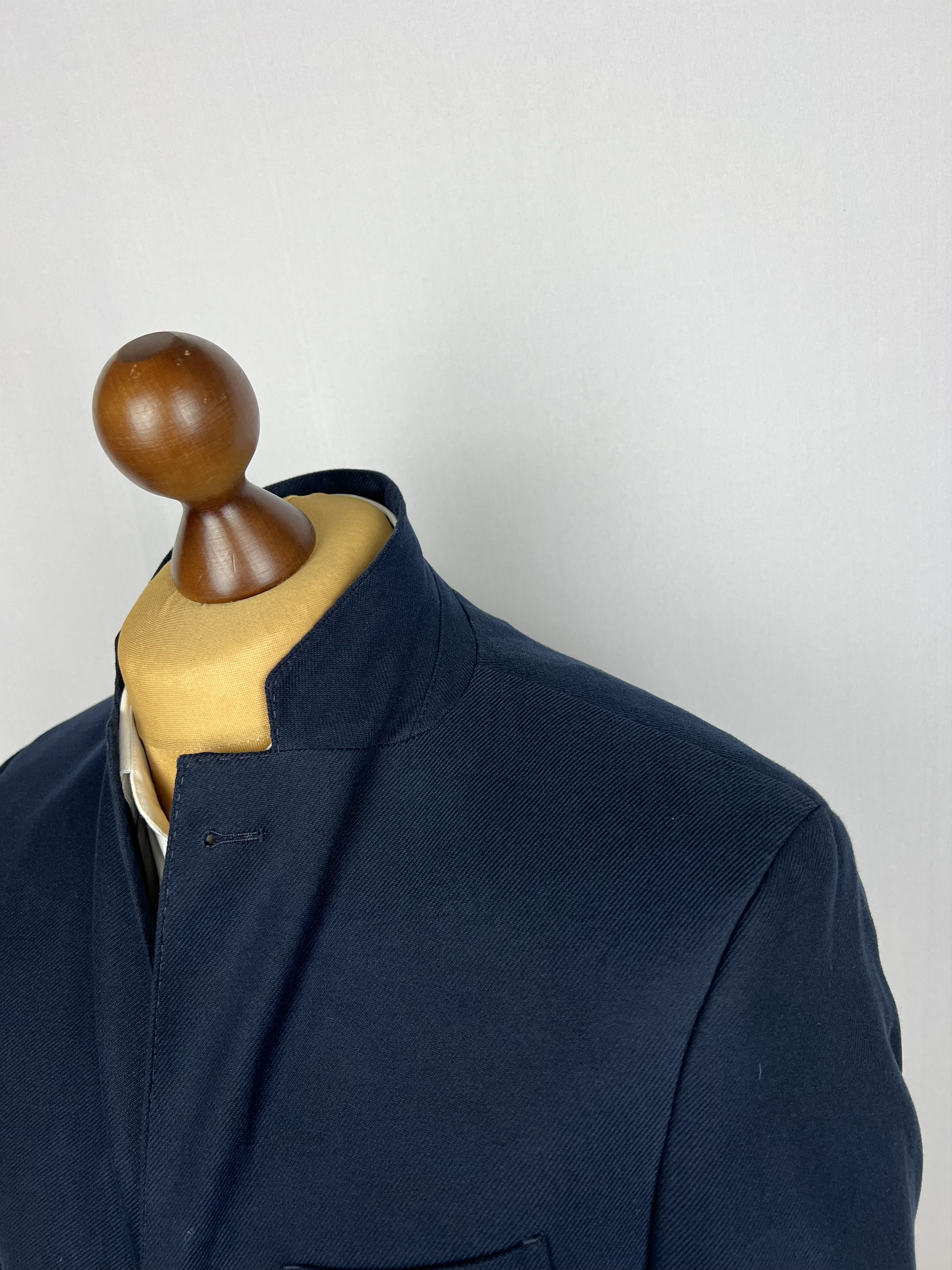 Baldessarini Solid Navy-Blue Pure Soft Cotton Unlined Sport Coat Size 40R - 6 Thumbnail