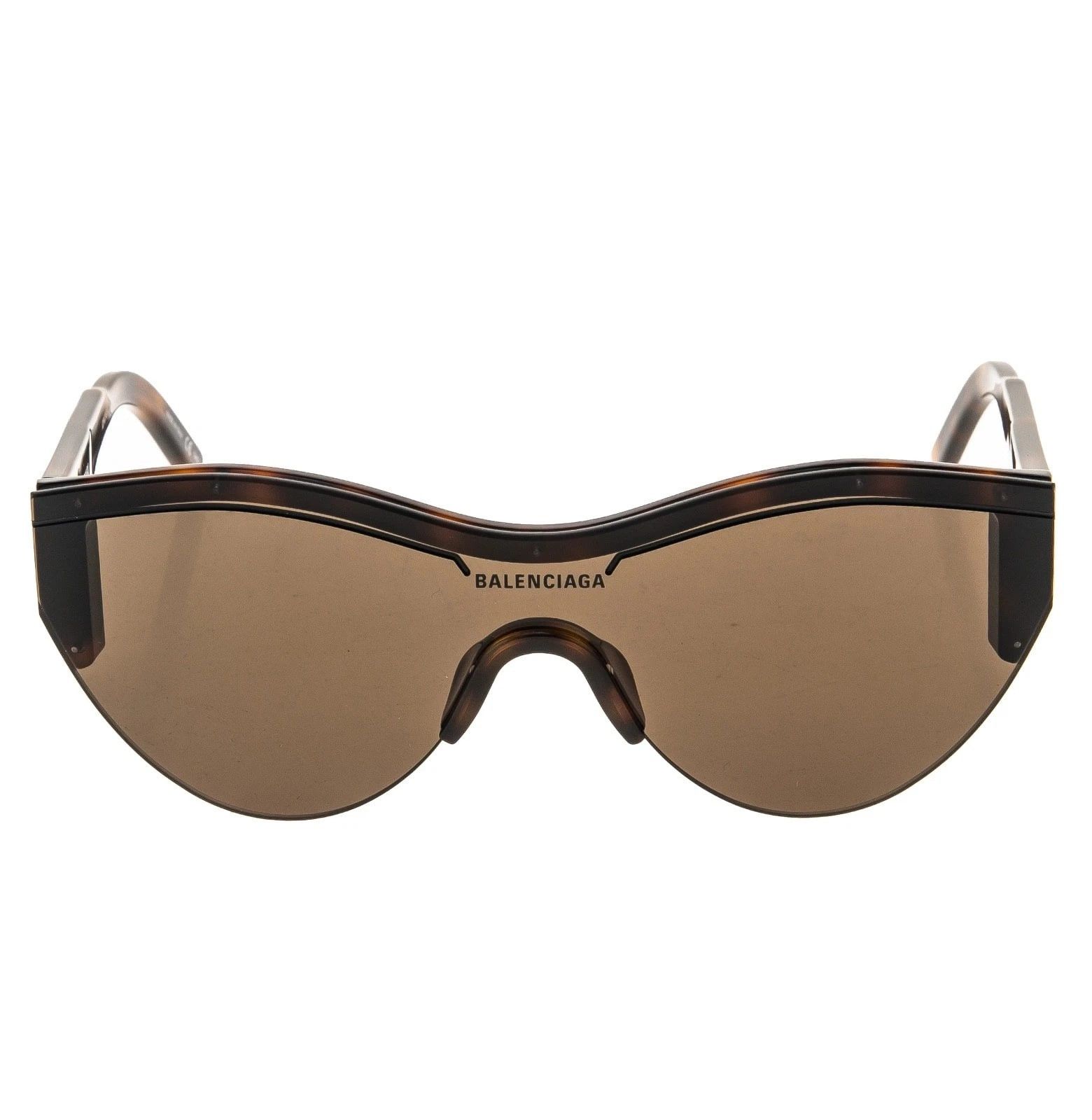 Balenciaga BALENCIAGA BB0004S SKI 0004 Brown Havana Shield Mask 007 Size ONE SIZE - 9 Thumbnail